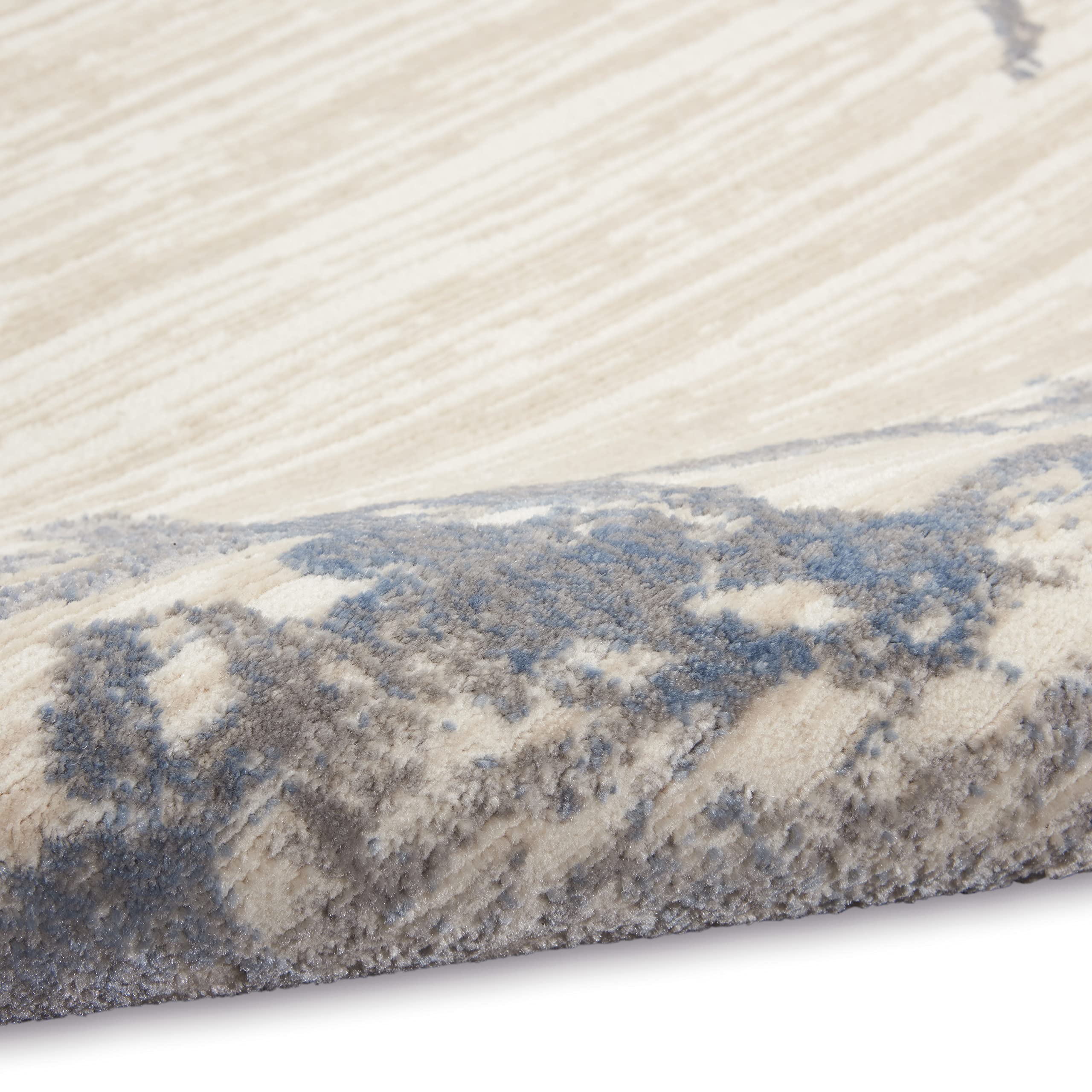Calvin Klein Enchanting Ivory Grey Blue 8x10 Area Rug - Transitional Floral Design, Easy Clean Non-Shedding, Soft & Durable - Perfect for Bedroom, Living Room, Dining Room, Kitchen Decor