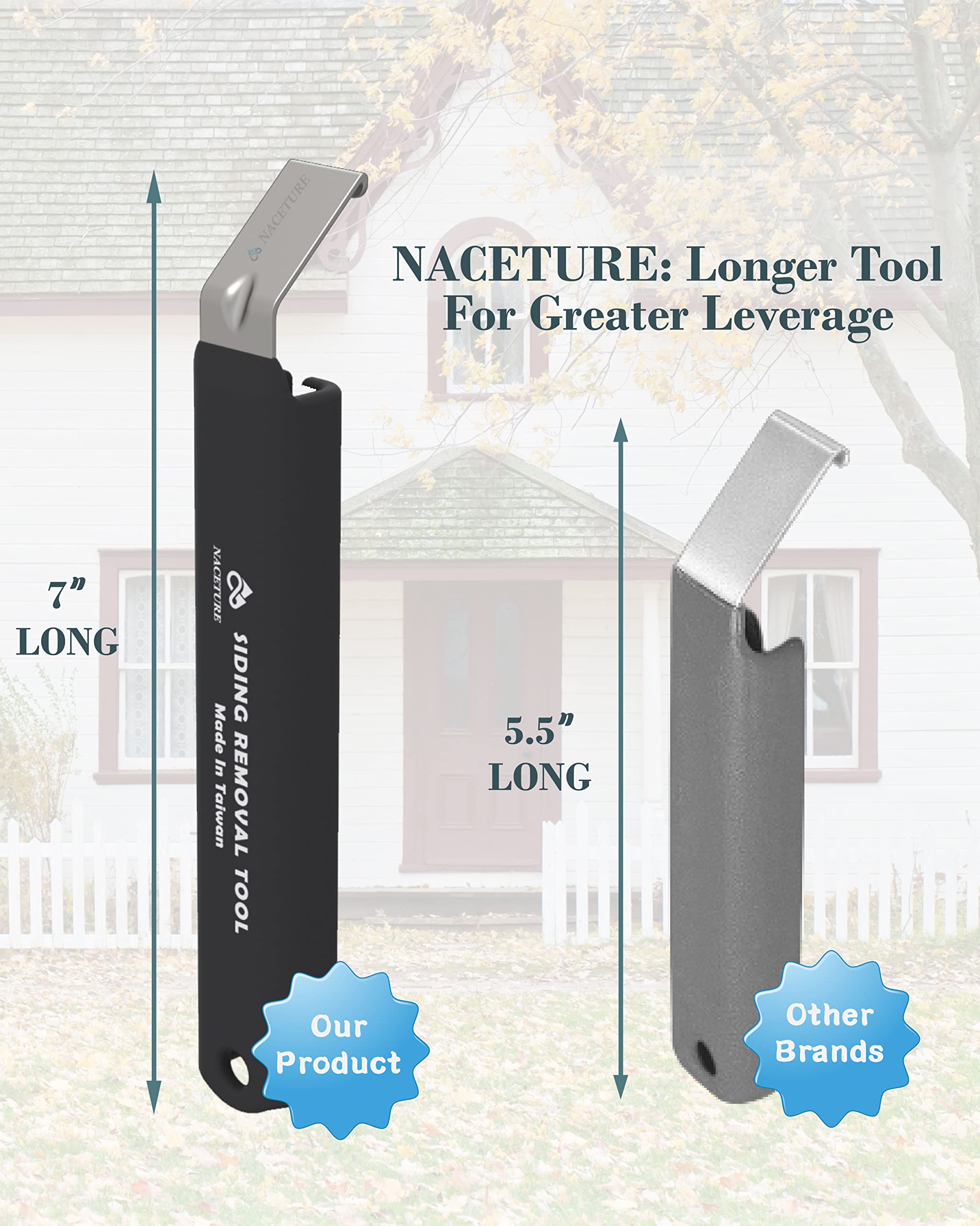 Vinyl Siding Removal Tool - Heavy Duty Zip Tool for Siding Installation & Repair - Extra Long Non-Slip Grip Handle (Black) - Perfect for Home Improvement & DIY Projects