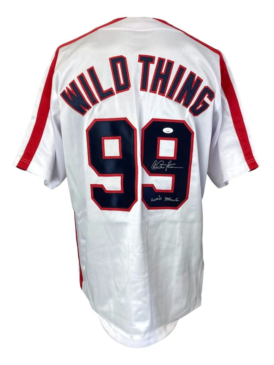 Charlie Sheen Autographed White Rick Vaughn 