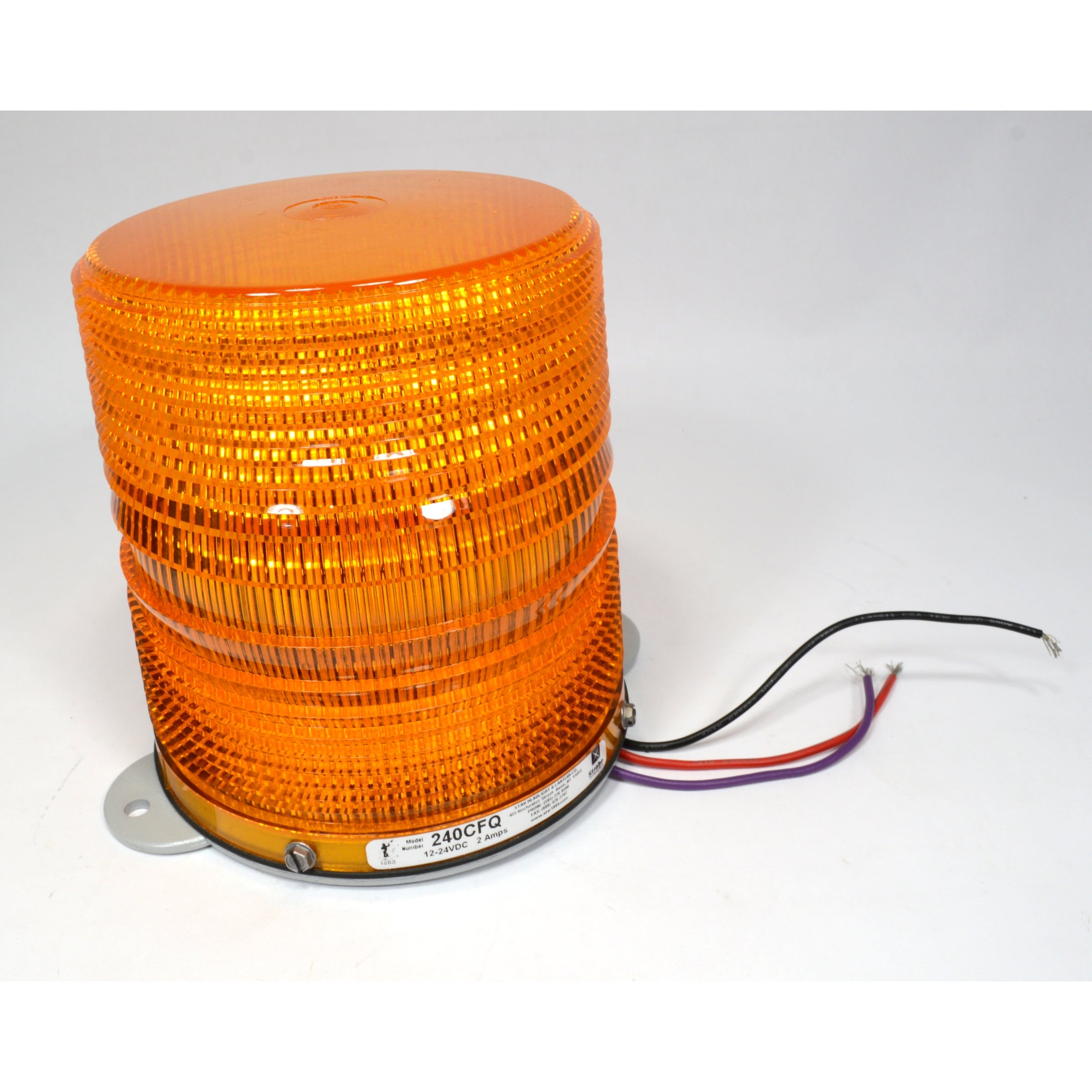 New in Box STAR WARNING SYSTEMS Model 240CFQ Orange Amber Strobe Light - Emergency Vehicle Safety Warning Light for Trucks, Construction & Roadside Work