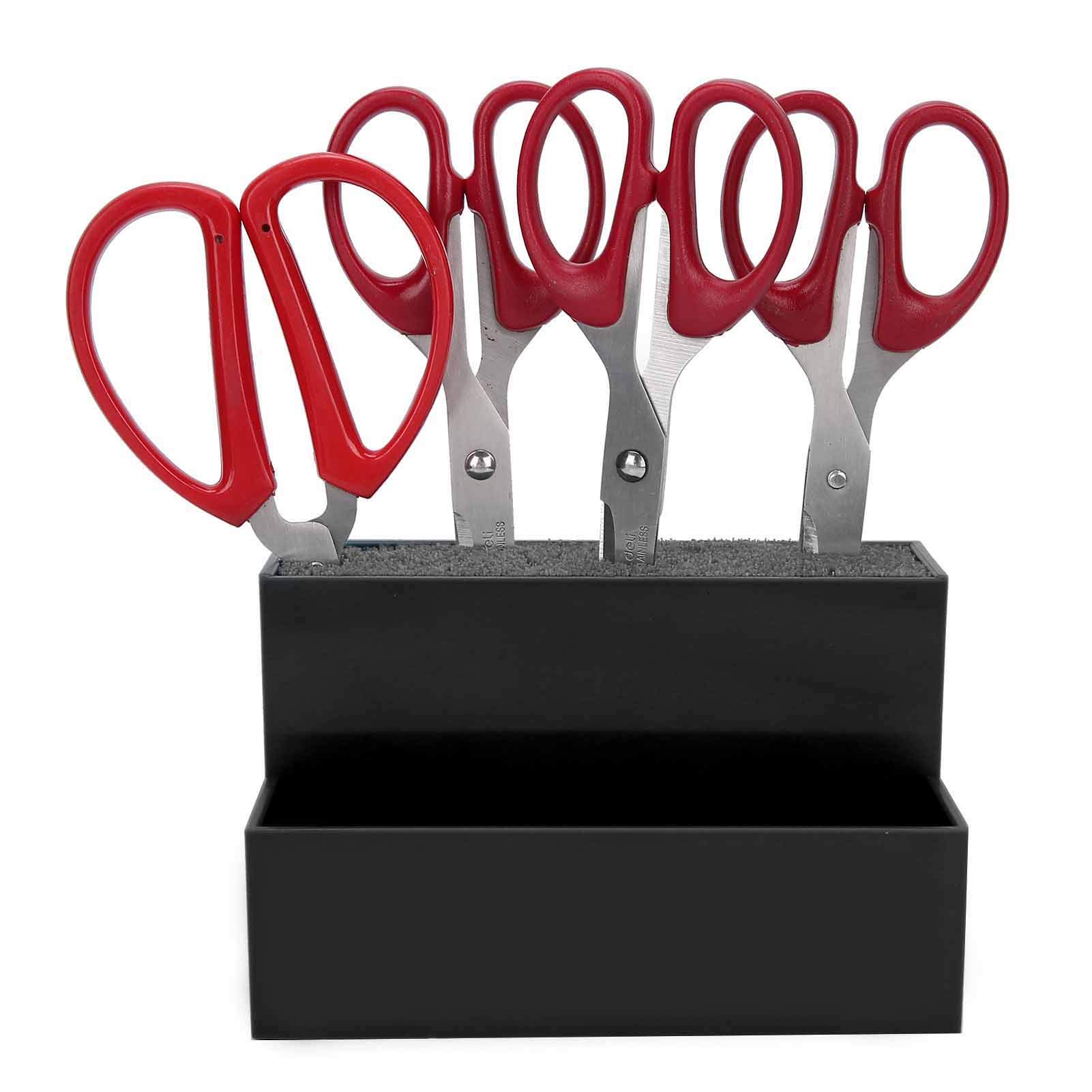 YUYTE Salon Scissors Storage Holder - Large Hairdressing Organizer Box for Hair Clips, Combs & Scissors - Black Desktop Organizer for Barber Shops & Home Styling Stations