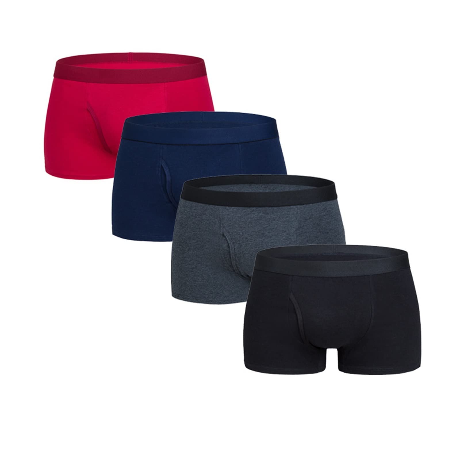 Breathable Cotton Men's Boxer Briefs 4-Pack - Soft Underwear for Men, Comfortable Boxer Shorts for Daily Wear & Active Lifestyles
