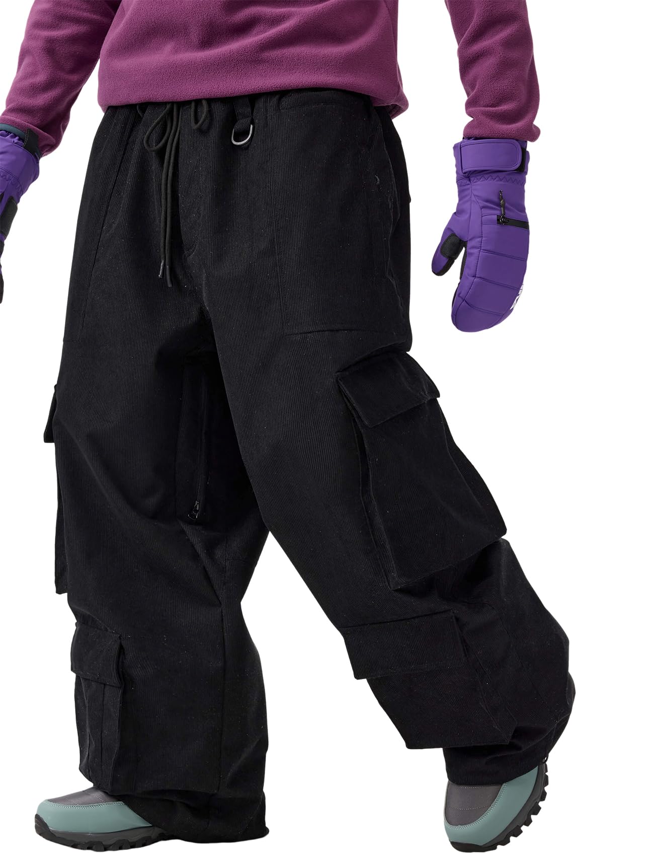 GSOU SNOW Men's & Women's Baggy Snowboard Pants - Waterproof Cargo Ski Pants with Multiple Pockets, Loose Fit for Snowboarding & Winter Sports | Perfect for Skiing, Snowboarding & Casual Winter Wear