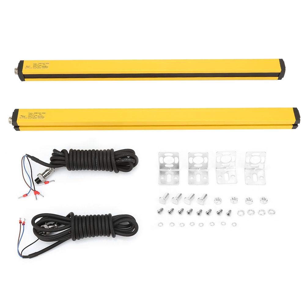Walfront 525mm Light Curtain Sensor - 12 Beams Safety Light Screen Grating Device, DC24V BEM1240-30NB for Industrial Machine Guarding & Automated Production Line Safety