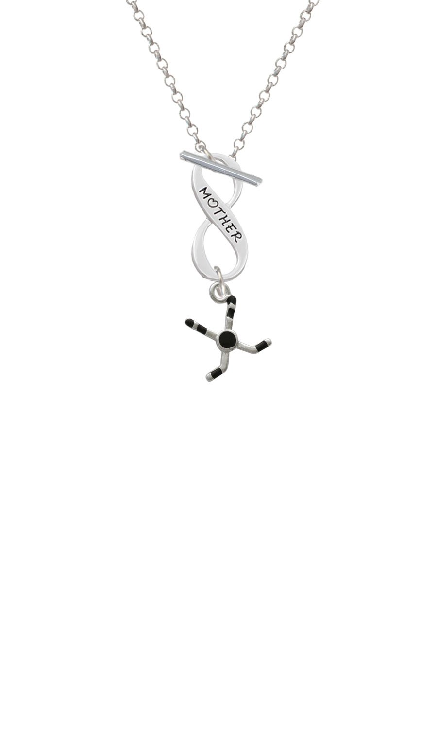 Cheer Bunny Hockey Stick & Puck Infinity Toggle Chain Necklace - Sports Jewelry for Hockey Fans, Players & Gift Lovers - Perfect for Games, Parties & Everyday Wear