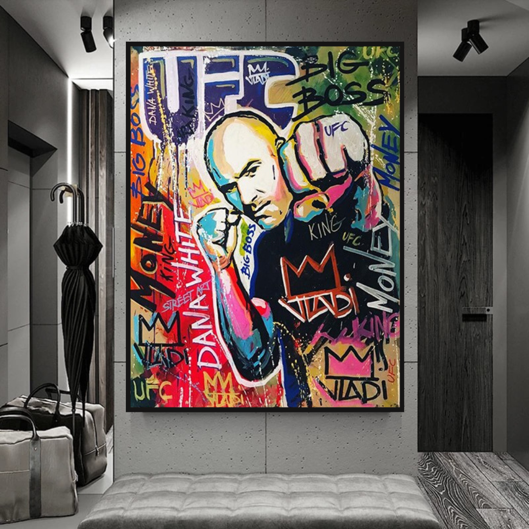 UFC Fighter Boxing Canvas Wall Art - Sports Decor for Man Cave, Gym, Office & Home