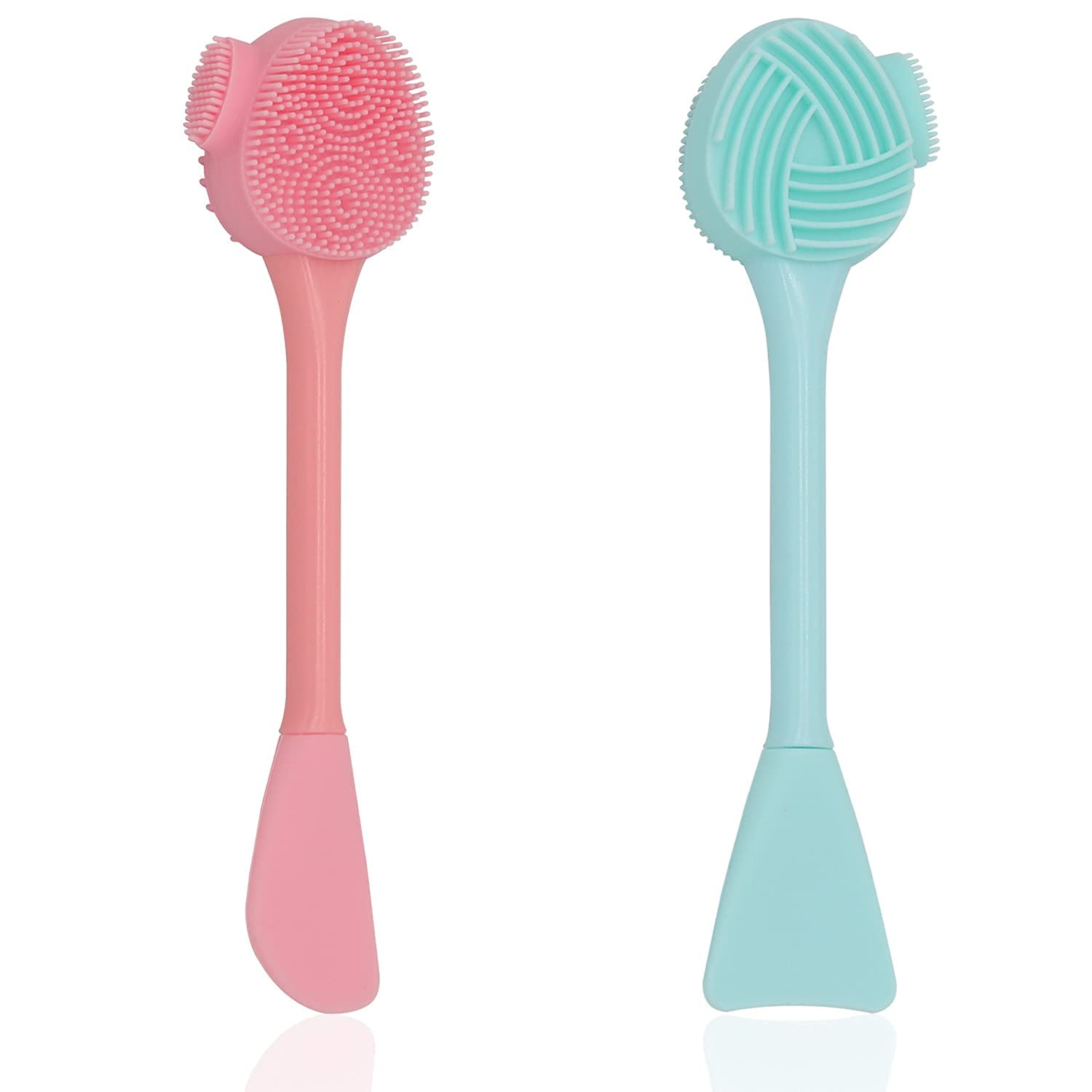 Bhavyam 2-in-1 Silicone Face Cleansing Brush for Women & Girls - Pore Cleaner, Blackhead Remover & Face Mask Applicator (Multicolor) | Perfect for Daily Skincare Routine & Spa Treatments
