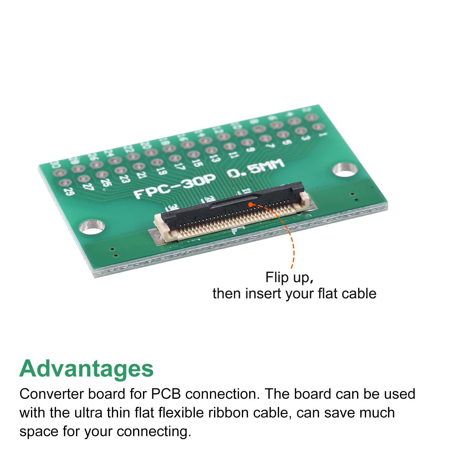 Meccanity FPC FFC PCB Converter Board 30P 0.5mm to DIP 2.54mm Adapter - LCD 3D Printer Camera DVD TV Laptop Audio Repair Tool - Perfect for DIY Electronics, Circuit Board Prototyping & Device Connectivity Solutions