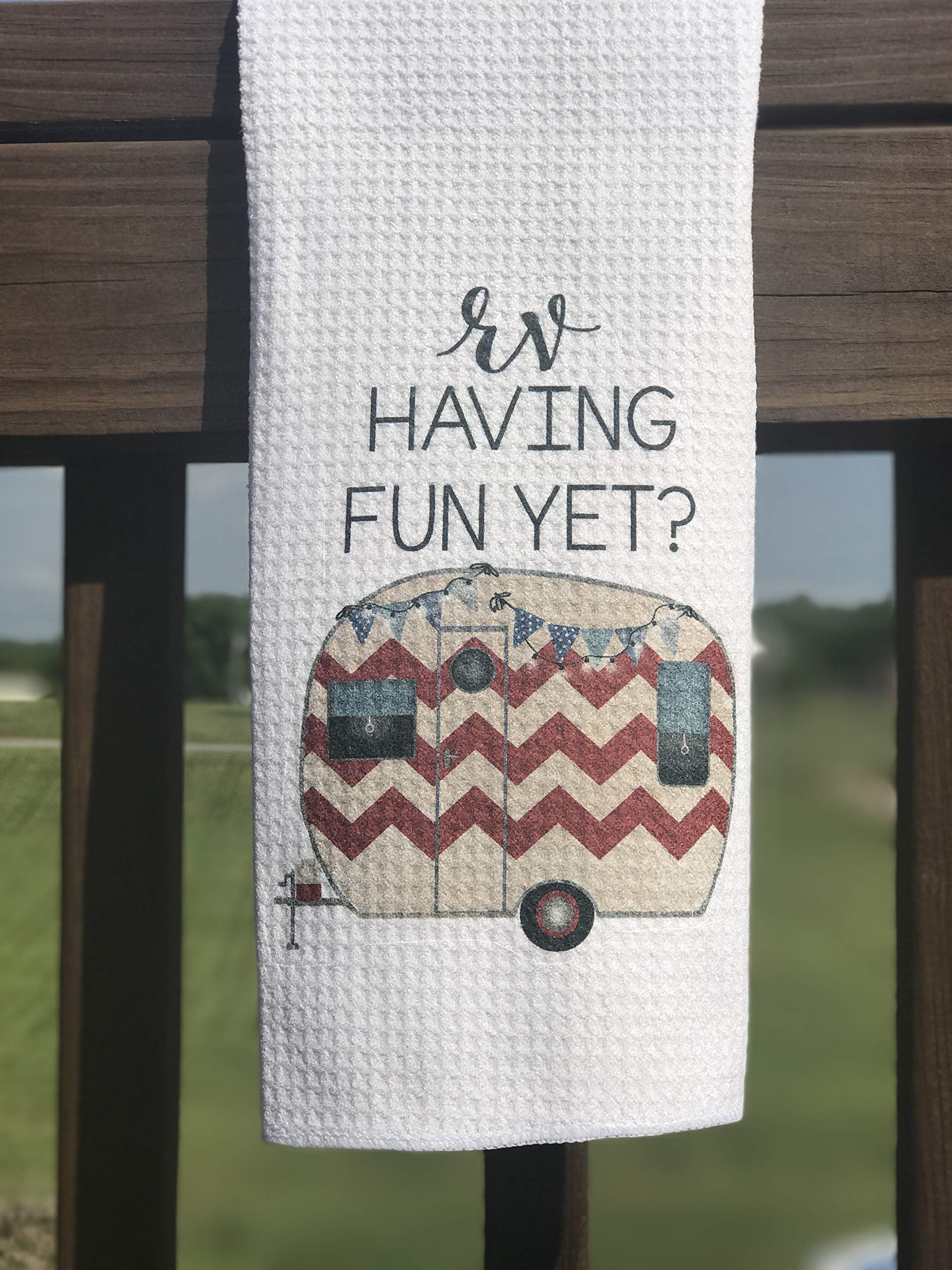 Funny Camping Kitchen Towel - Absorbent & Durable Dish Towel for Outdoor Cooking, Picnics & RV Trips - Perfect Camping Gift for Men & Women