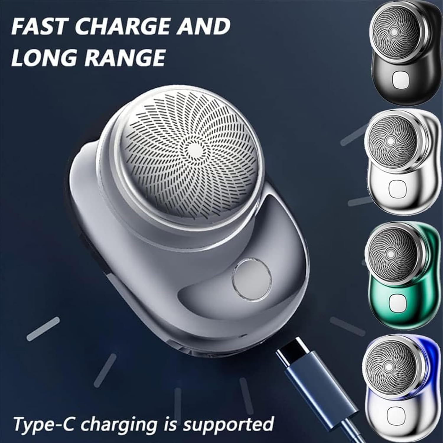 2023 Upgraded ZAO Mini Electric Shaver for Men - Portable & Powerful Storm Shaver, Smooth Facial Hair Trimmer, Travel-Friendly Cordless Shaver (2 Pack, Black) - Perfect for Travel, Gym & Daily Grooming