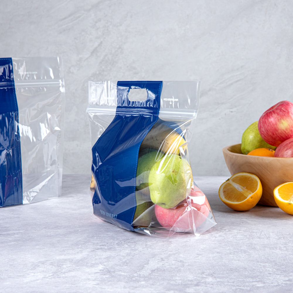 Clear Plastic Gusset Zipper Bags with Handles - 12.5