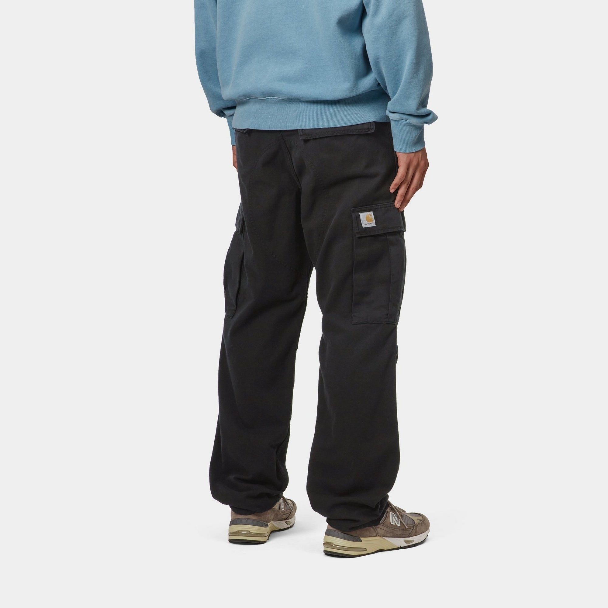 Men's Regular Fit Cargo Pants - Garment Dyed Twill Work Pants for Outdoor & Casual Wear | Black | Durable & Comfortable for Hiking, Work & Everyday Use