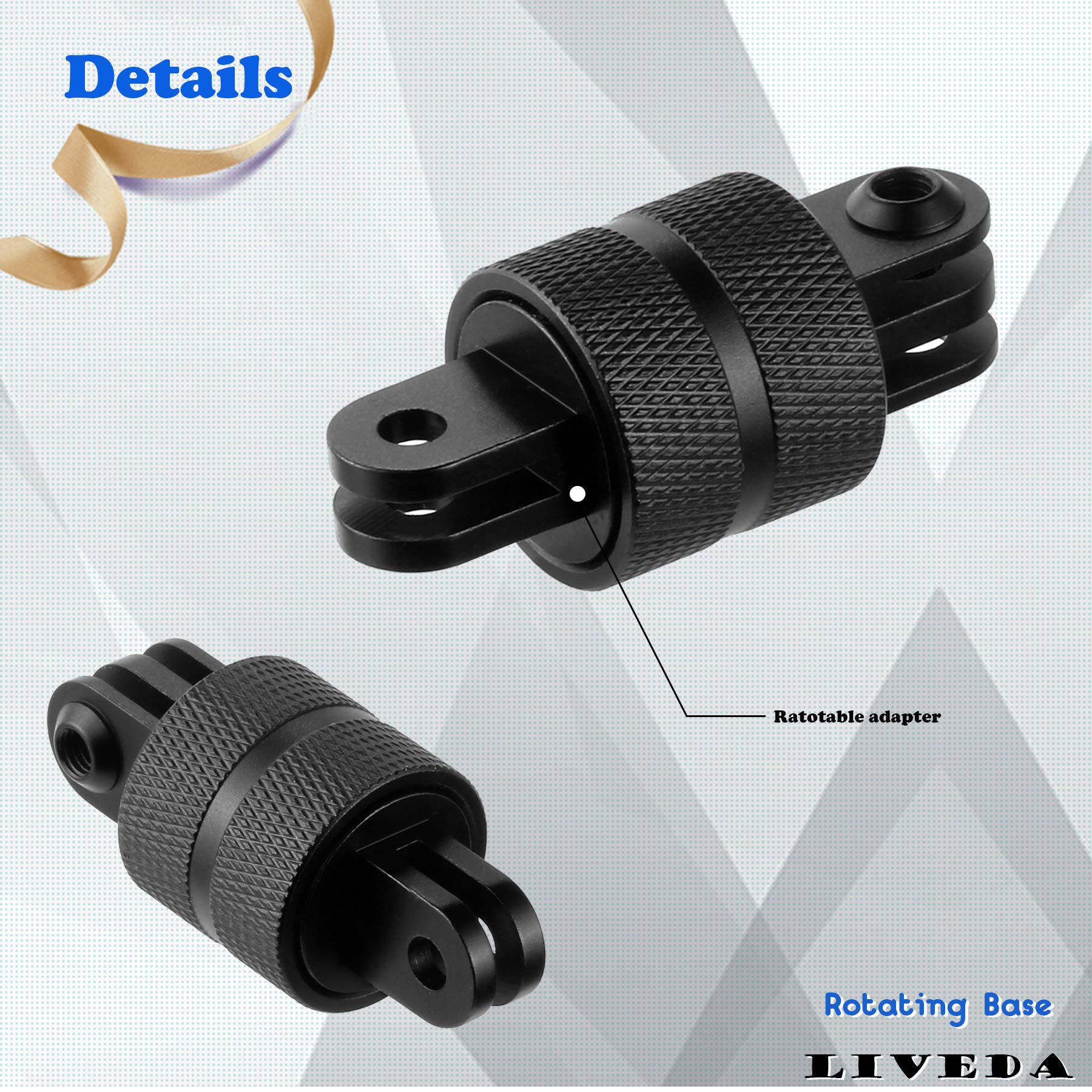360 Degree Rotating Aluminum GoPro Tripod Mount Adapter - Compatible with GoPro Hero 10/9/8/7/6/5, DJI, XiaoYi, SJCAM, AKASO & Most Action Cameras - Perfect for Vlogging, Travel & Outdoor Adventure Photography