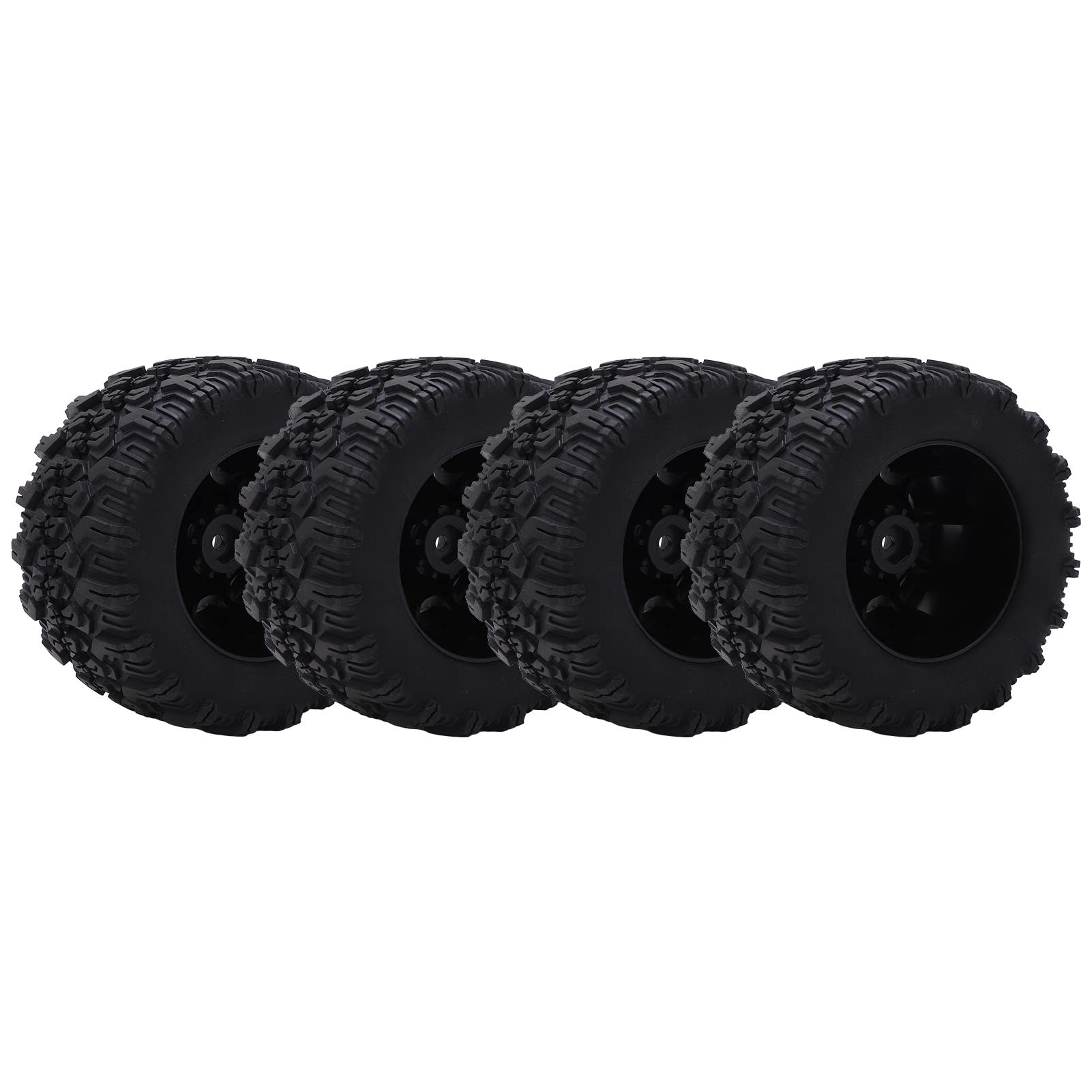 Durable 1/8 Scale RC Car Tires - Black Stable Wear-Resistant Replacement Wheels for Climbing & Off-Road RC Models | Perfect for Rugged Terrain & High-Performance Driving