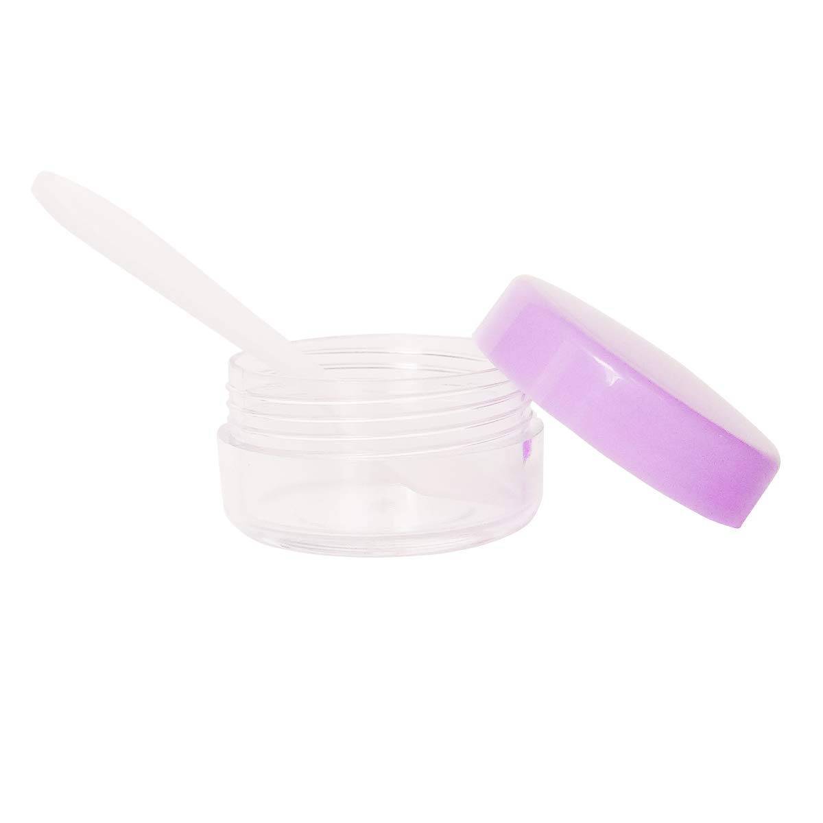 30pcs 10ml Travel Sample Jars with Purple Lids - Empty Small Cosmetic Containers for Eyeshadow, Lip Gloss, Cream & More | Mini 10g Plastic Makeup Pots for Travel, DIY Beauty, Salon Use & Home Organization