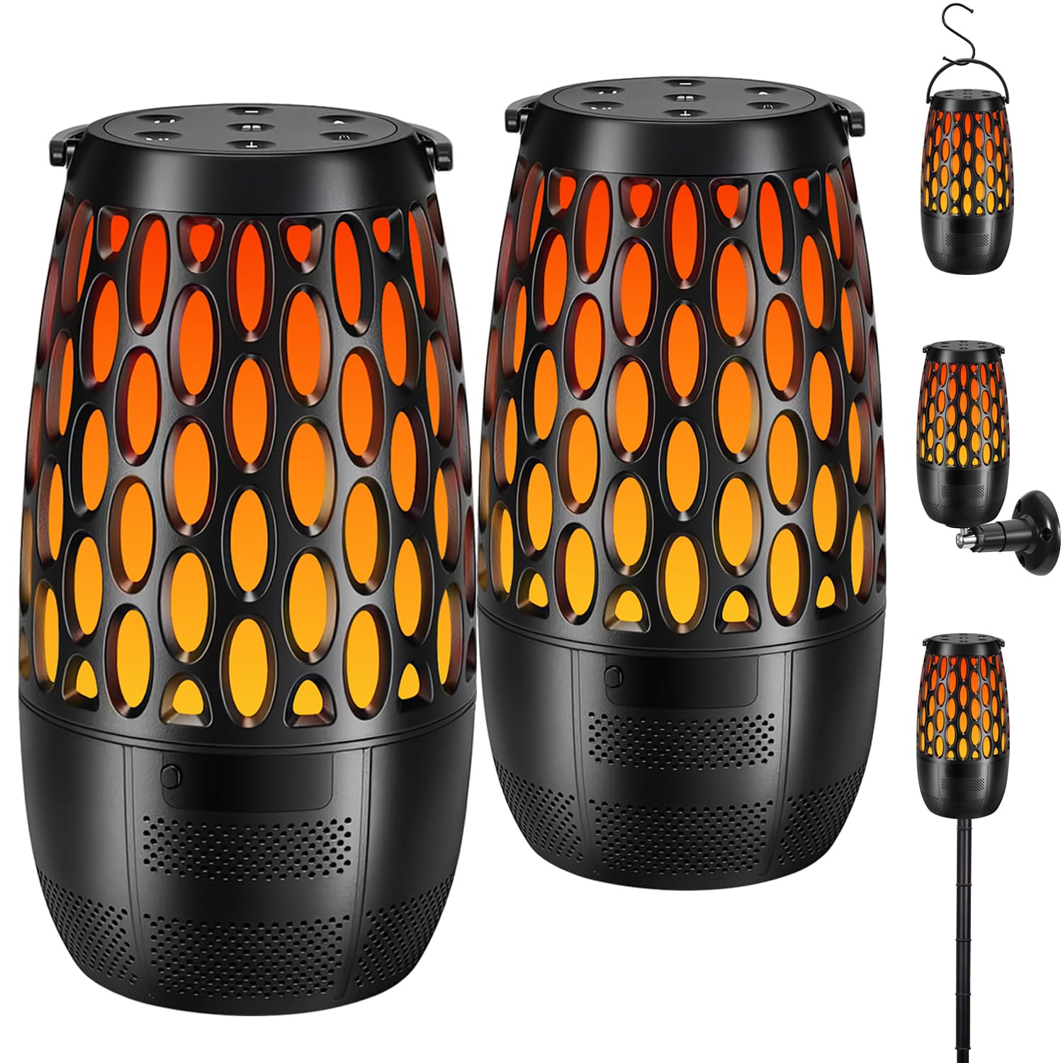 Premium Waterproof Bluetooth Speakers - 10W 360° HD Stereo Sound, Multi-Sync for 100+ Speaker Pairing, IPX5 Rated for Outdoor Use with Colorful LED Lights - Perfect for Pool Parties, Camping, Beach & Backyard Gatherings (2 Pack) Cool Tech Gadgets Gift for Men & Women