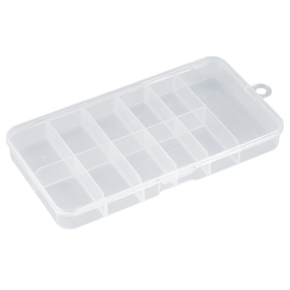 10 Grid Nail Art Storage Case - Empty Nail Tip Organizer Box for Salon & Home Use, Portable Nail Tools Container for Manicure, Pedicure & DIY Nail Art Accessories | Perfect for Professional Salons, Home Beauty Stations & Travel Nail Kits