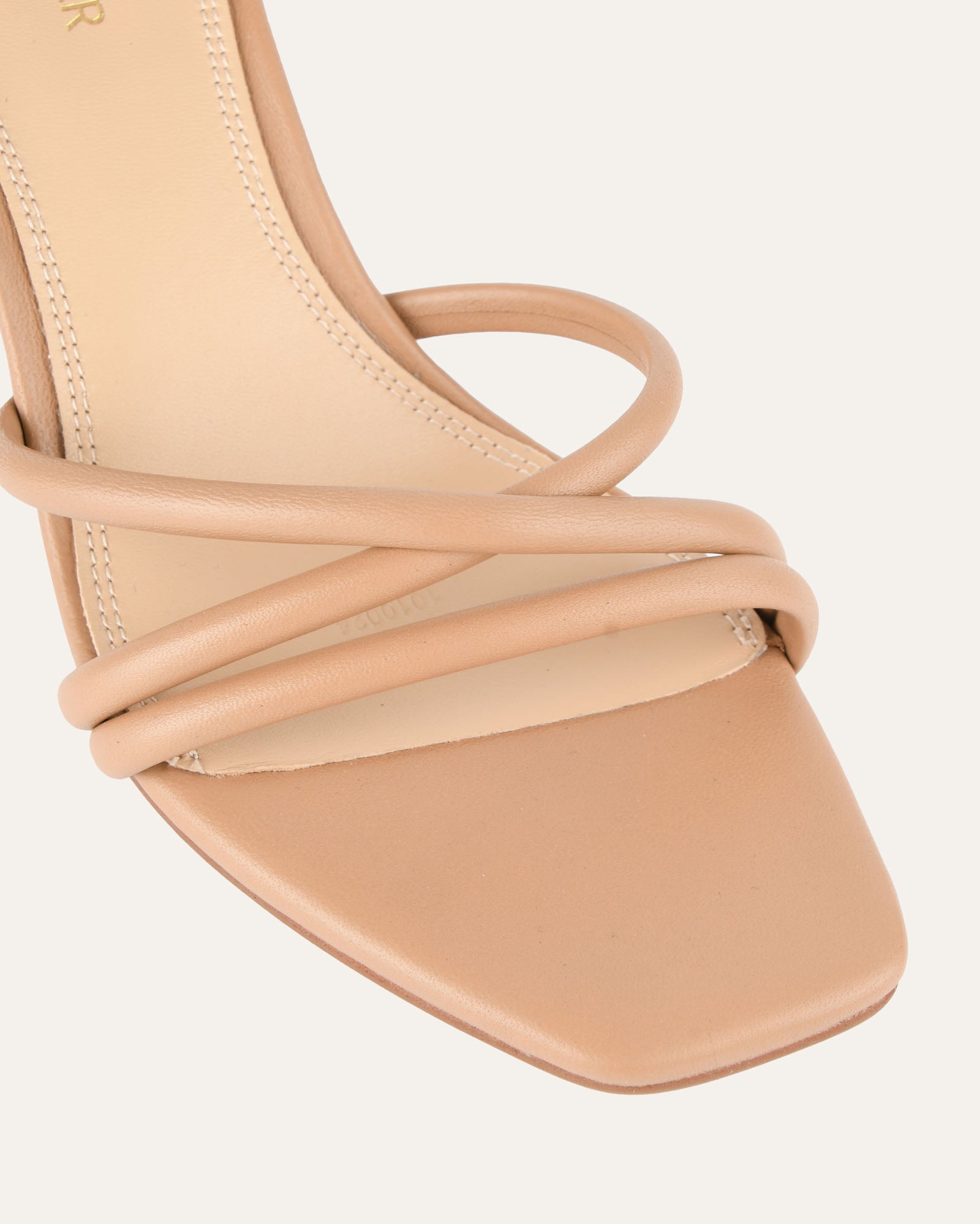 NICOLA Women's Mid Heel Sandals - Tan Leather Strappy Summer Dress Sandals for Weddings, Parties & Office Wear