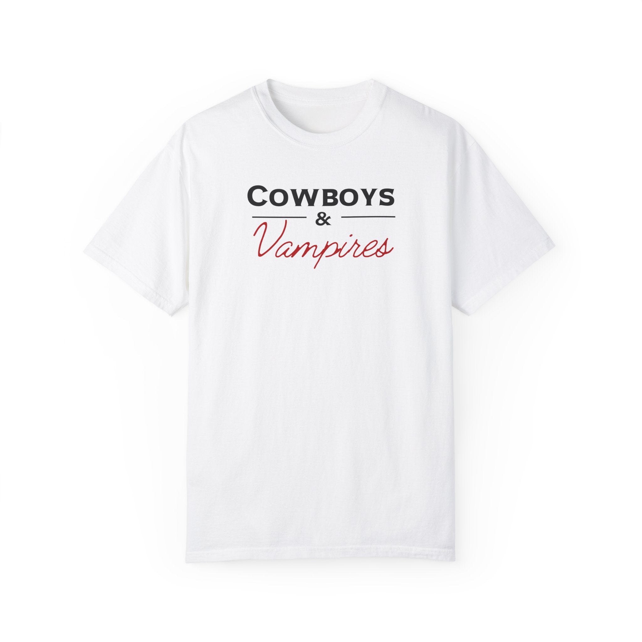 Trendy Cowboys & Vampires Graphic T-Shirt for Men & Women - Soft Cotton Tee for Casual Wear, Halloween Costumes & Themed Parties