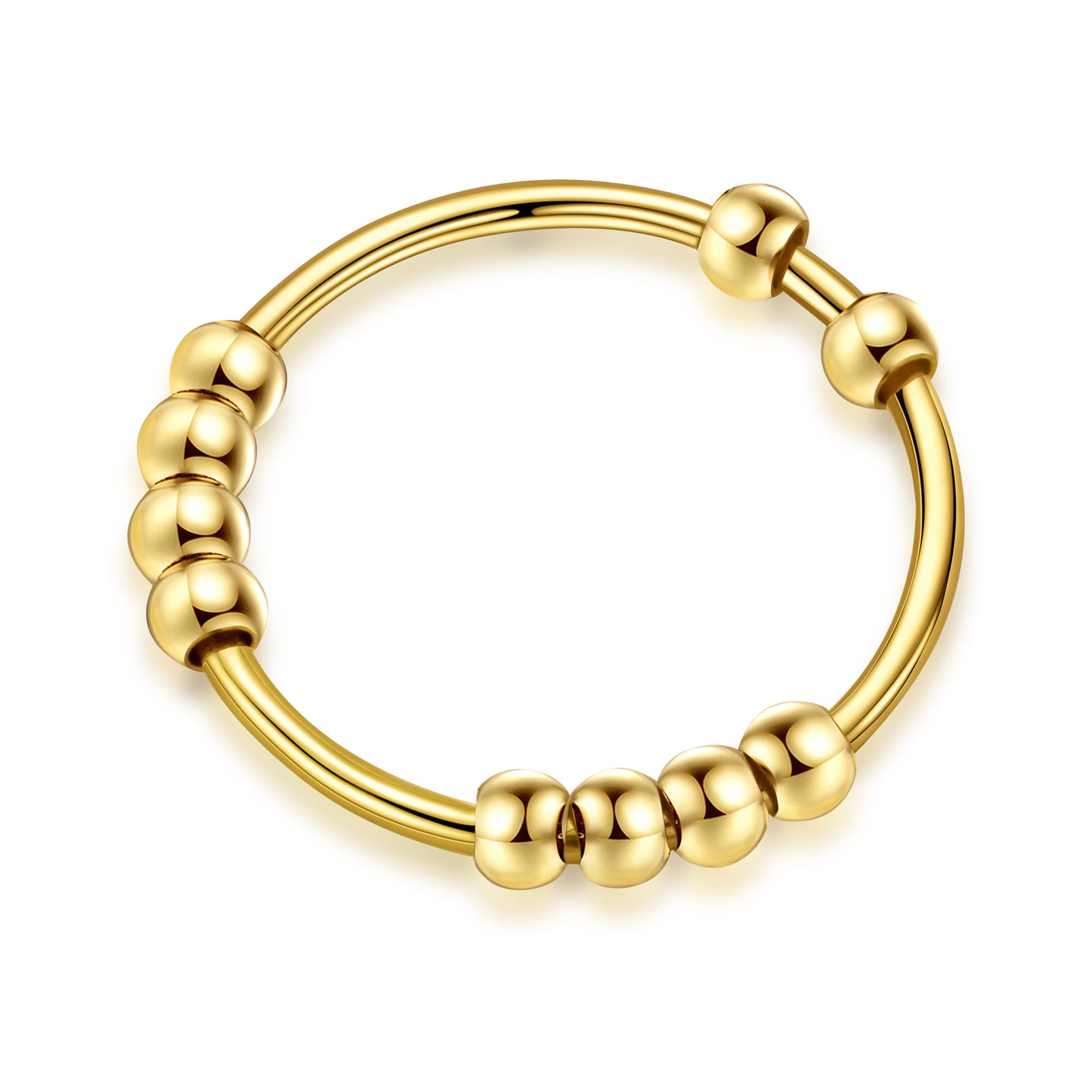 Anxiety Ring for Women & Men - S925 Sterling Silver Fidget Spinner Ring with Beads | Stress Relief & Anxiety Relief Jewelry | Perfect for Office, Travel & Daily Wear