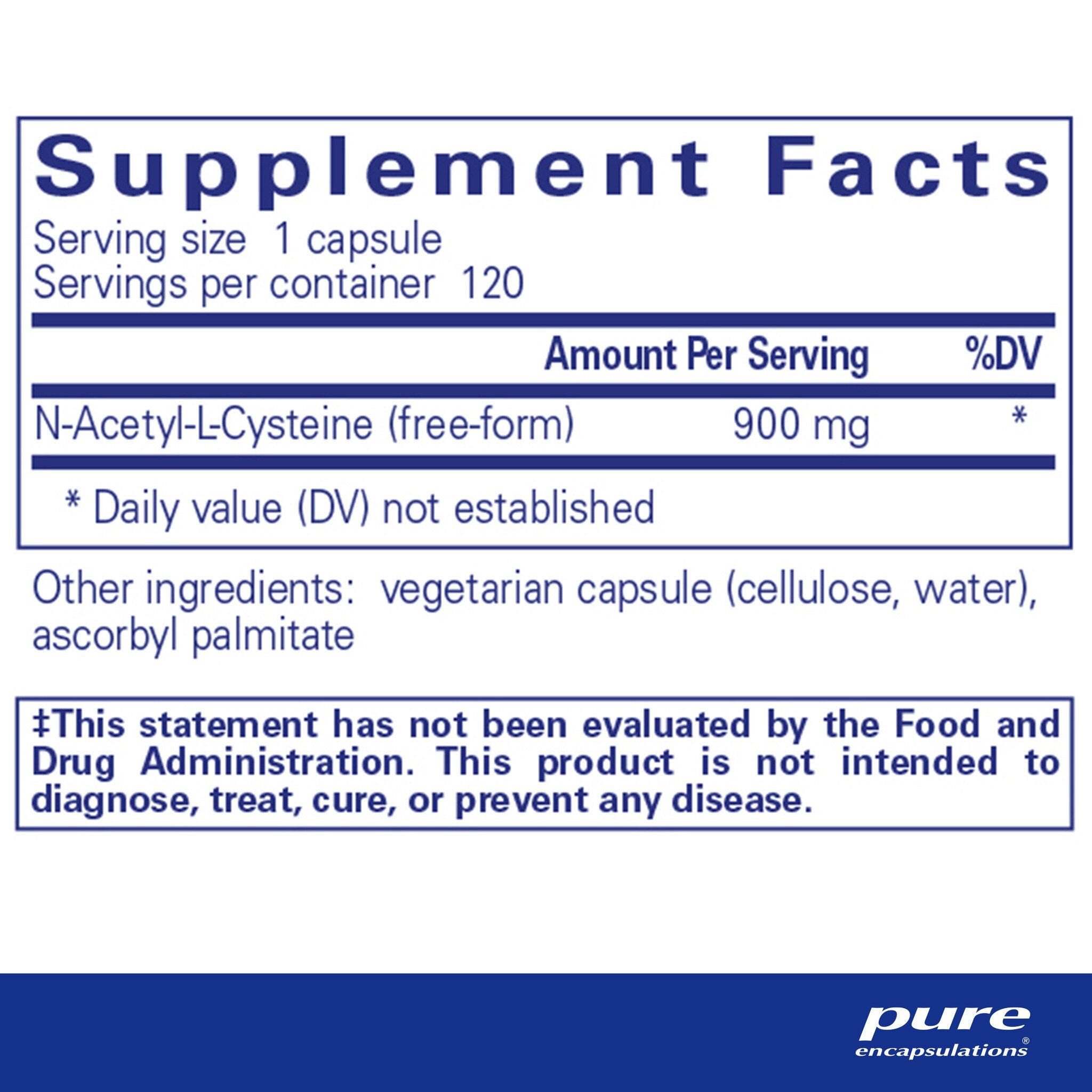 Pure Encapsulations NAC (N-Acetyl L-Cysteine) 900mg Supplement - Supports Liver Detox & Respiratory Health | Antioxidant for Immune Support & Cellular Protection