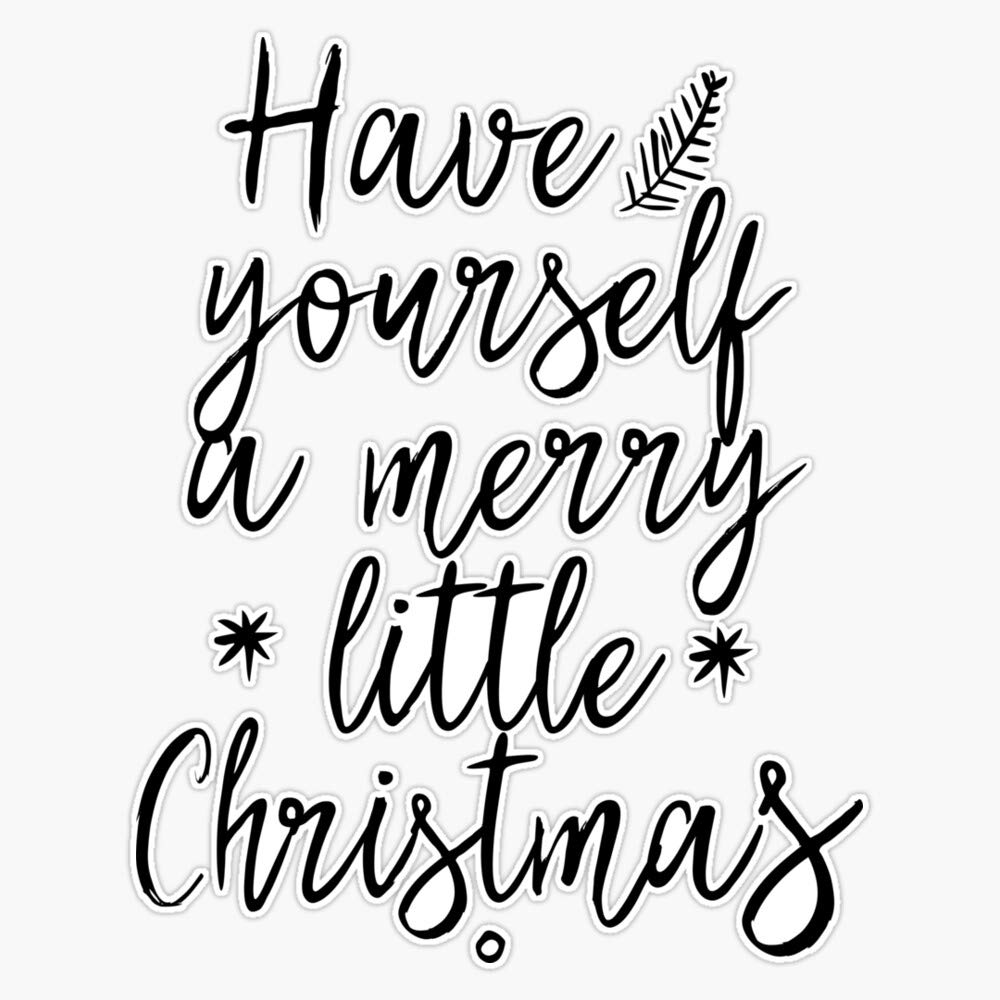 Waterproof Christmas Sticker Vinyl Decal - 5 Inch Holiday Car, Laptop, Wall, Window Decoration for Merry Little Christmas Gifts & Party Decor