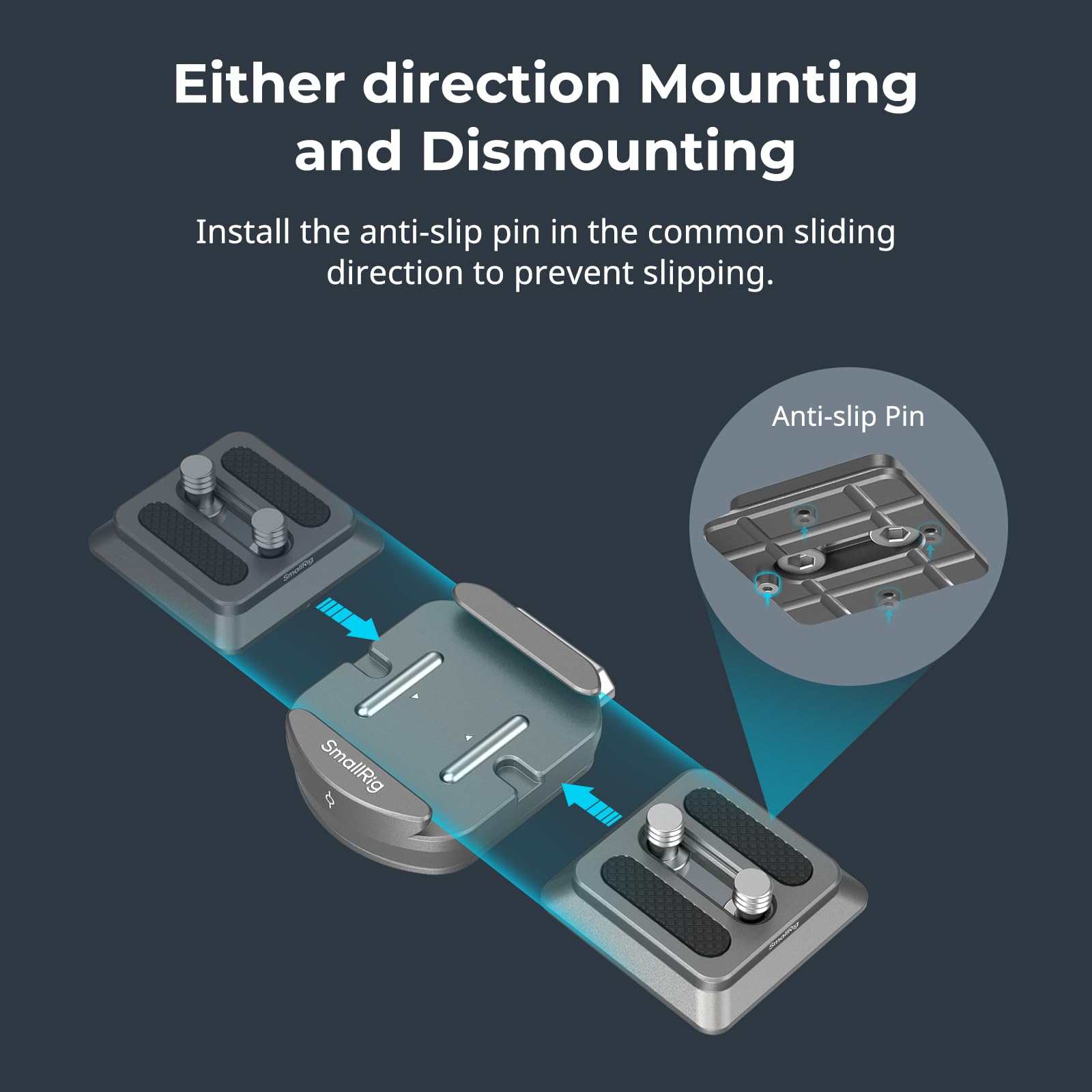 SMALLRIG HawkLock H38 Quick Release Mount Plate for Arca Swiss - Compatible with Manfrotto & Tripods | Includes Two 1/4