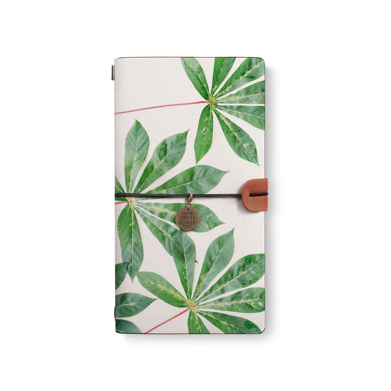 Premium Traveler's Notebook with Flat Flower Design - Leather Journal for Writing, Sketching & Planning - Perfect for Travel, Work & Creative Projects