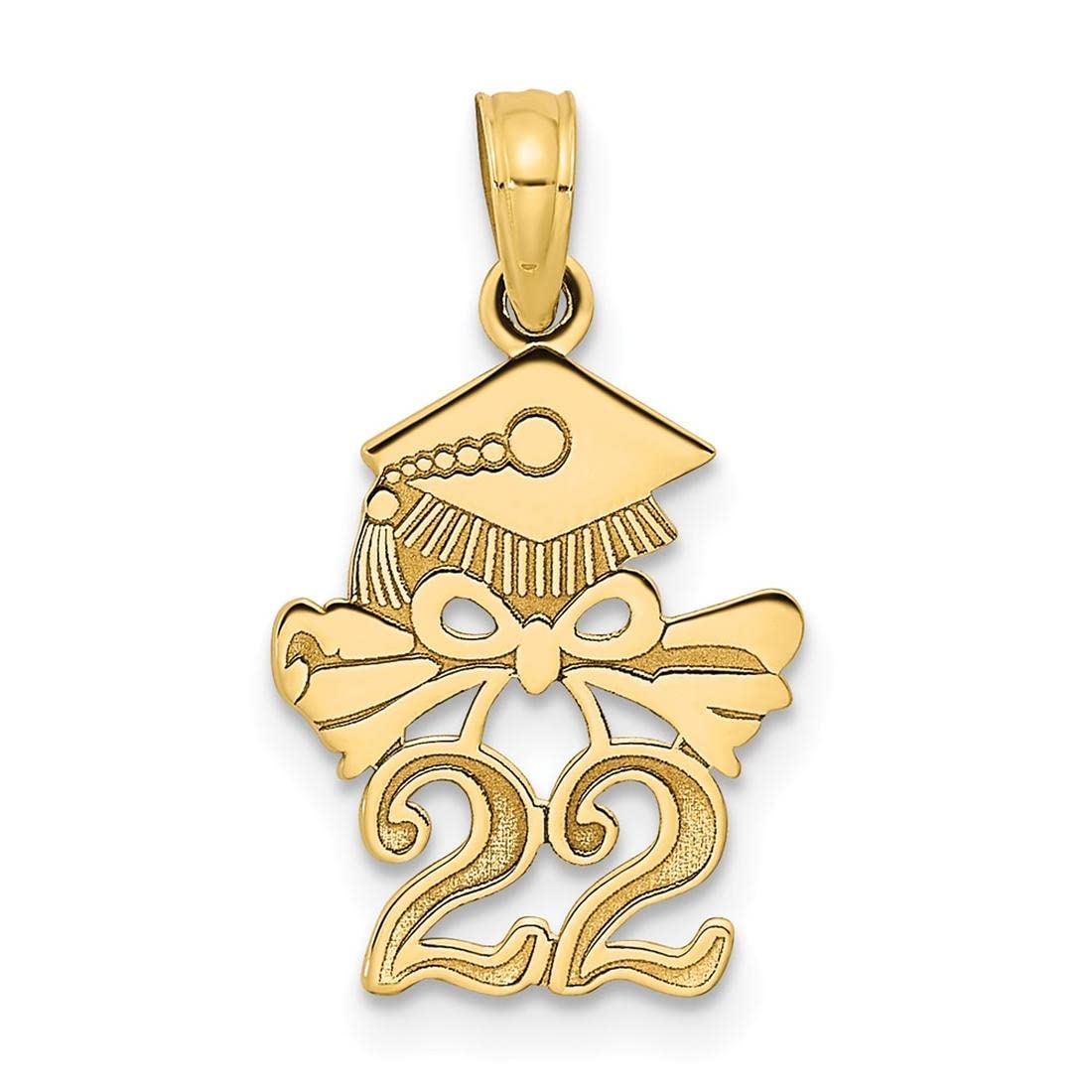 14K Yellow Gold Graduation Cap & Diploma Charm Pendant - Small 2022 Graduation Gift with 18 Inch Necklace Chain | Perfect for High School & College Graduation Parties, Gifts & Jewelry Collections