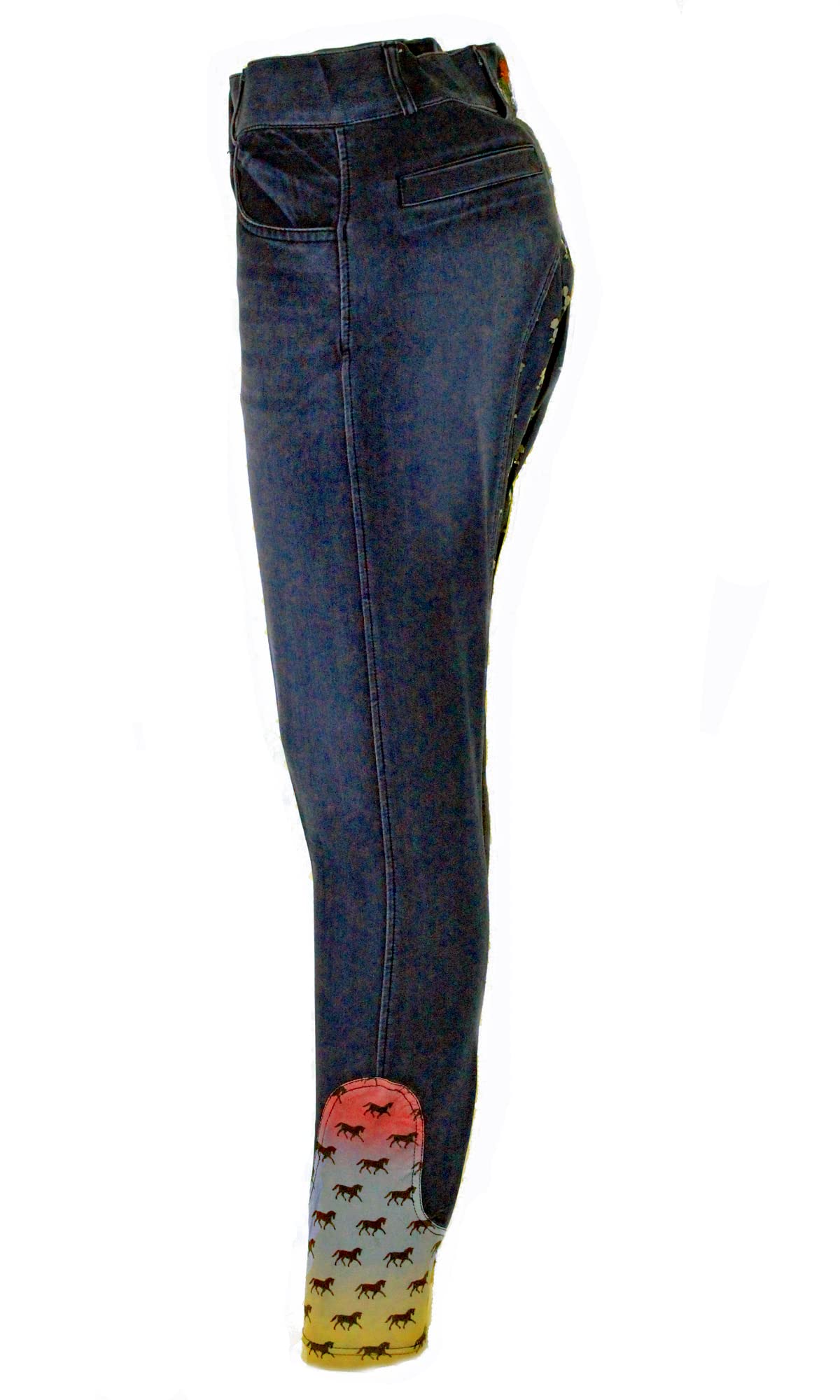 Anni Lyn Women's Spirited Full Seat Denim Breech Riding Pants - Equestrian Sportswear for Horseback Riding & Training