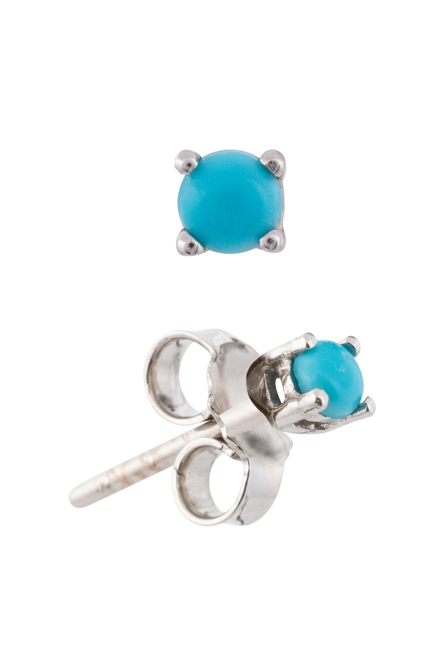 Sleeping Beauty Turquoise Stud Earrings for Women - Genuine Natural Stone Jewelry - Perfect for Everyday Wear & Gift Giving