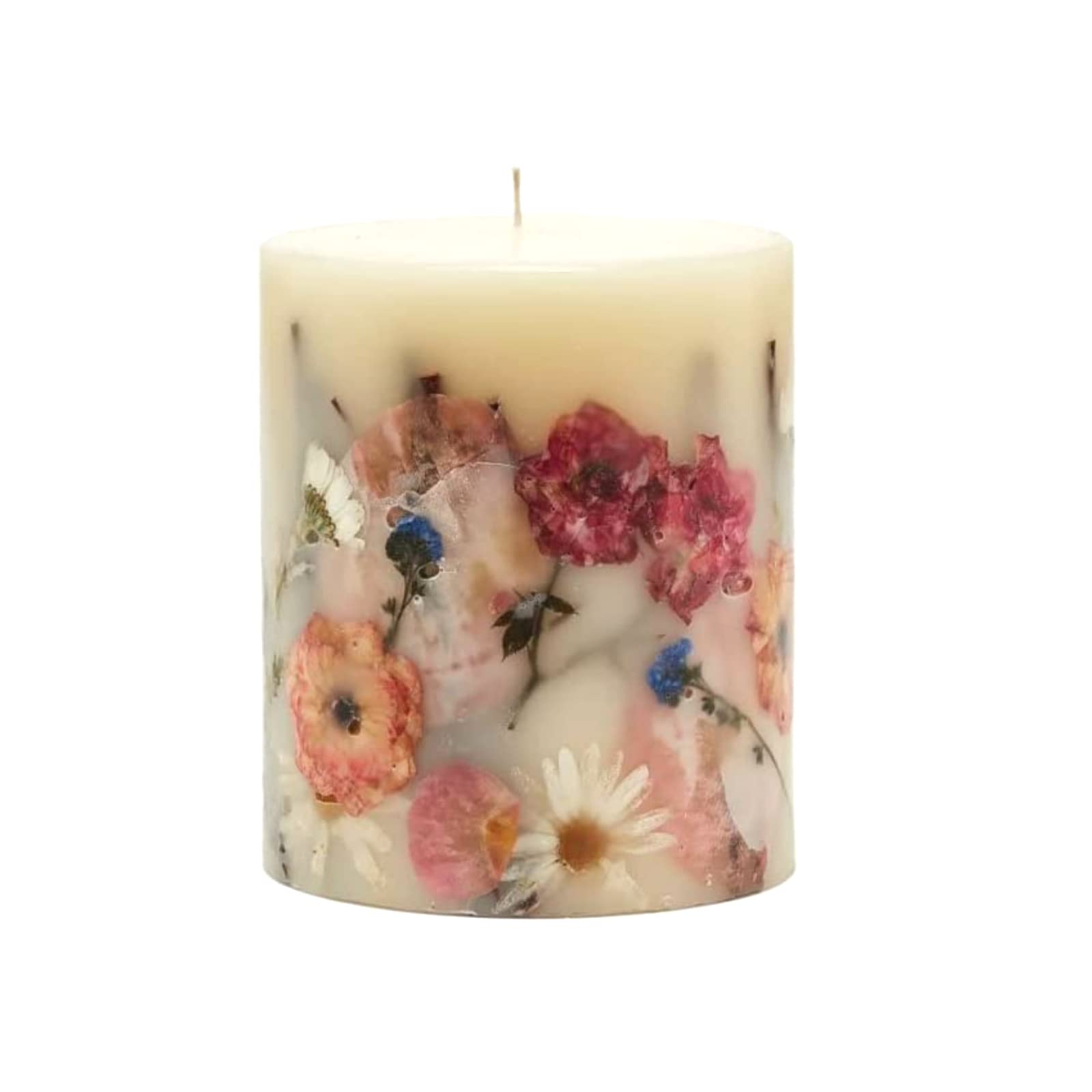 Rosy Rings Apricot Rose Round Botanical Candle - Natural Aromatherapy Scented Candle, Long-Lasting Soy Wax Candle for Home Decor, Relaxation & Gifts (Small Size) - Perfect for Bedroom, Bathroom, Yoga & Meditation Spaces
