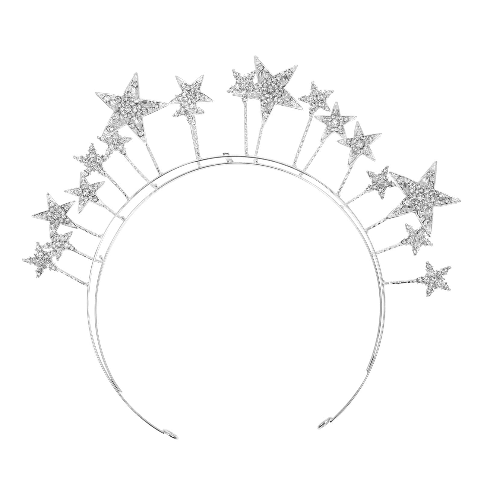 Sparkling Crystal Star Tiara Headband - Elegant Rhinestone Bridal Crown for Women & Girls | Perfect for Weddings, Christmas, New Year, Birthday Parties & Holiday Celebrations