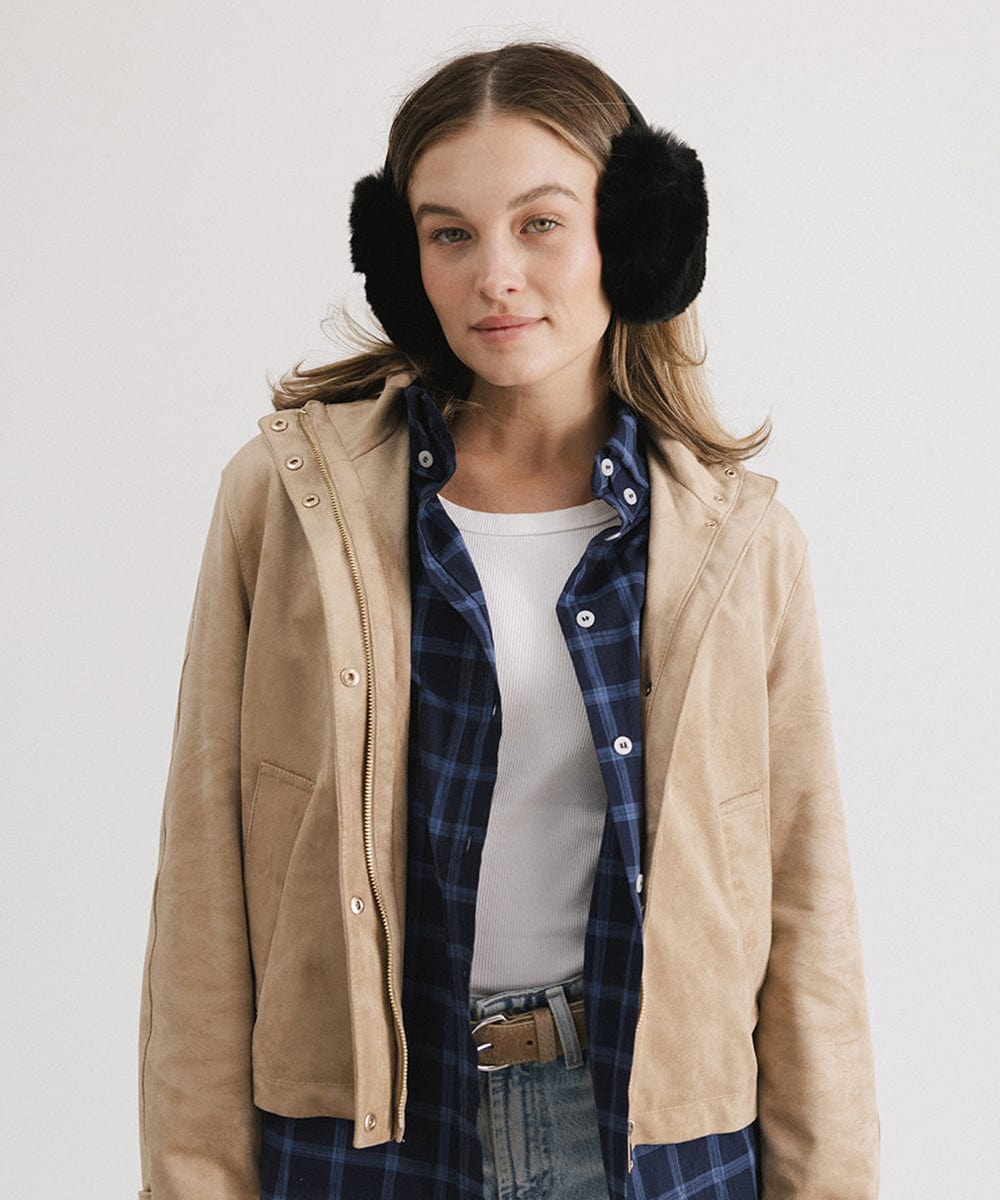 Leena Faux Fur Earmuffs - Winter Warm Ear Muffs for Women & Girls - Soft Plush Fleece Lined - Cold Weather Accessories for Outdoor Activities, Skiing, Snowboarding & Daily Winter Wear