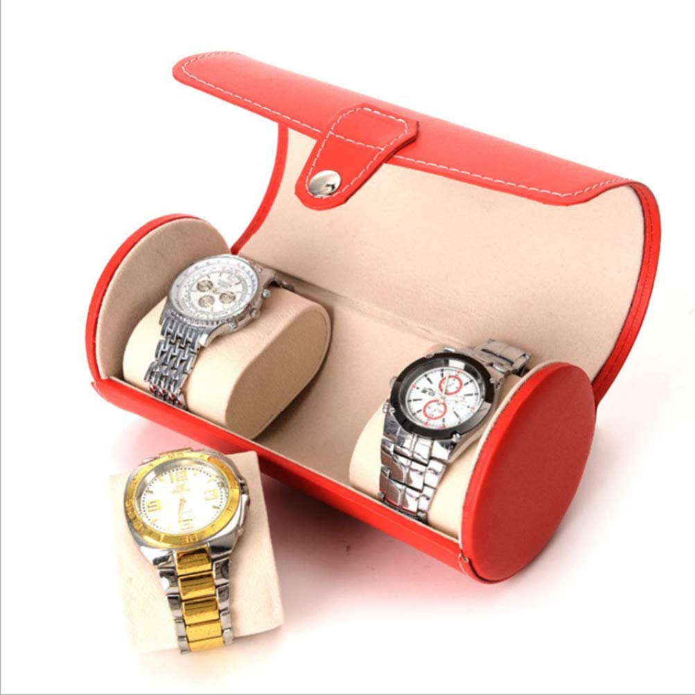 Hemobllo Jewelry Organizer - Portable Watch & Jewelry Storage Case for Desktop Display (Red) - Perfect for Travel & Home Decor