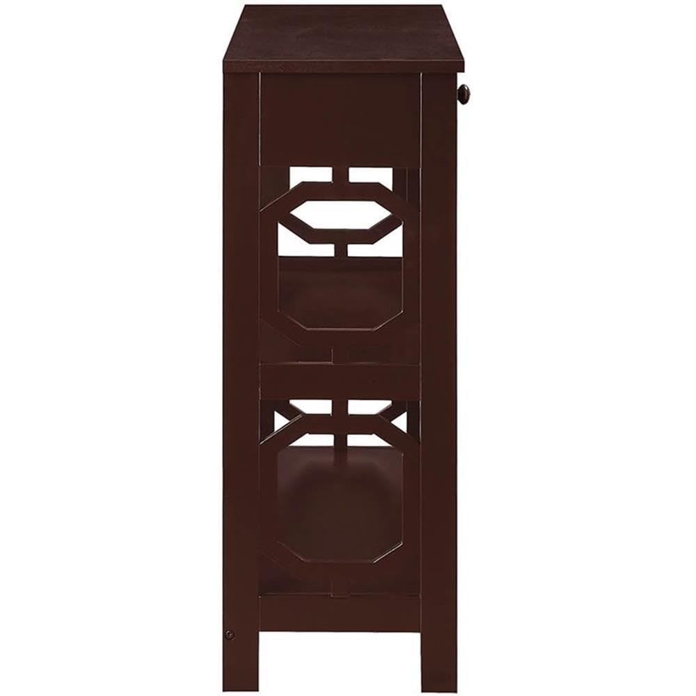 Pemberly Row Modern Espresso Wood Storage Console Table - Entryway, Living Room & Hallway Organizer with Stylish Design