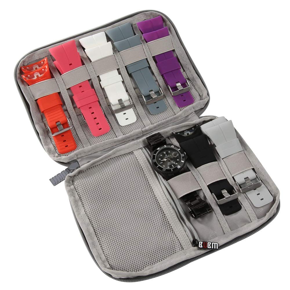 Premium Watch Box Organizer - Multi-Function Portable Watch Strap Storage Case with Display, Travel Pouch for Men & Women (Black, Large Size) - Perfect for Watch Collection, Travel & Gift Giving