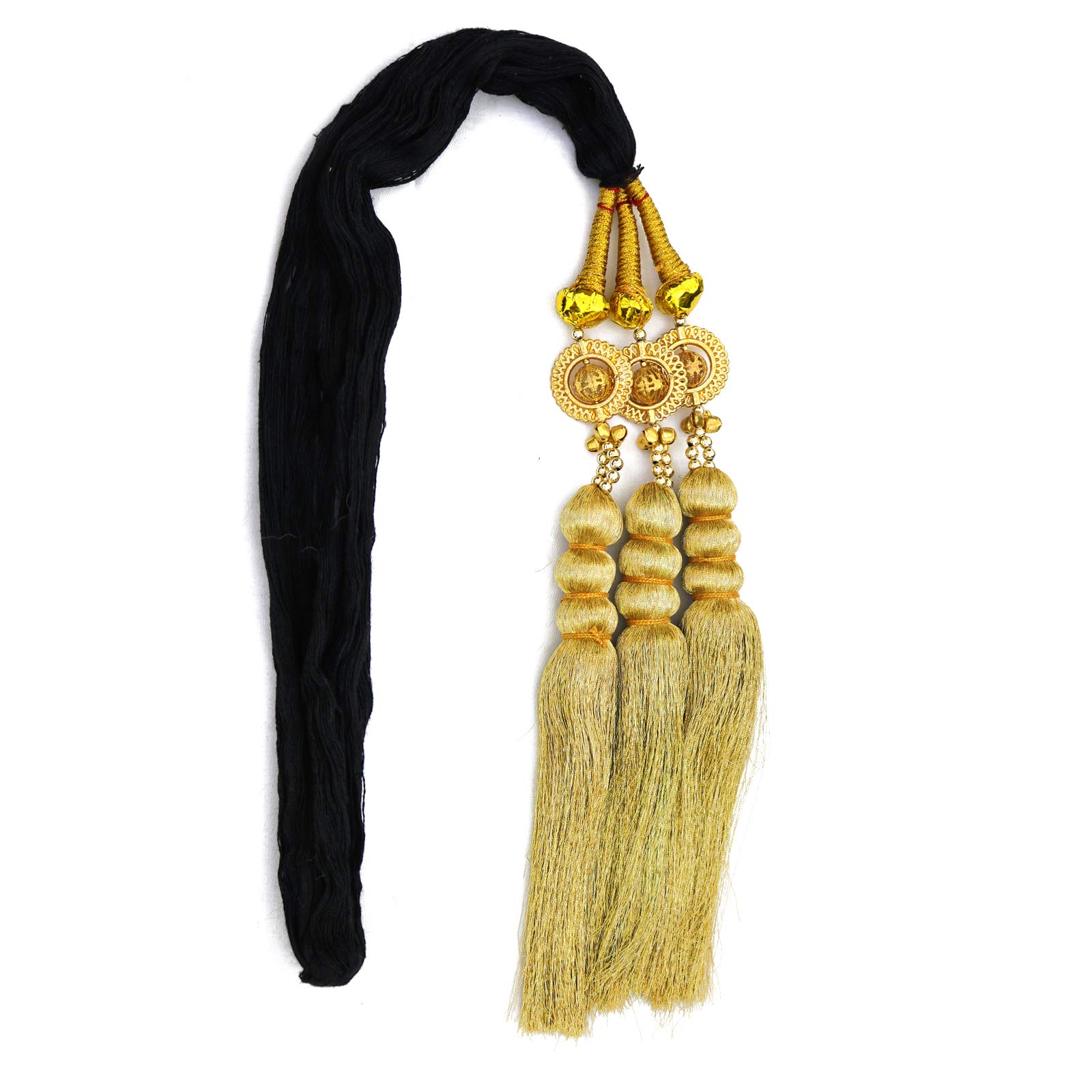 Paradise® Tassel Hair Extensions for Women & Girls - Golden Pearl Hair Parandi for Braiding | Perfect for Weddings, Parties & Special Occasions