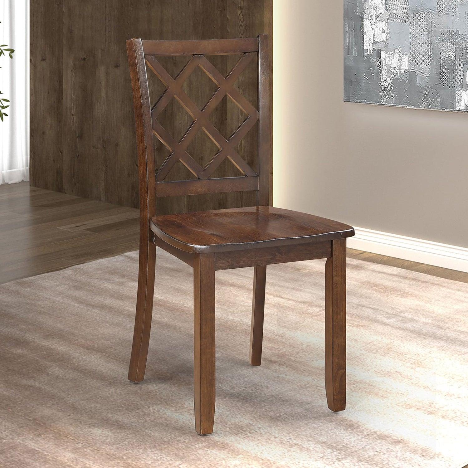 48W Solid Rubberwood 5-Piece Dining Table Set with Diamond Chair Back - Perfect for Kitchen, Dining Room, and Small Space Home Decor
