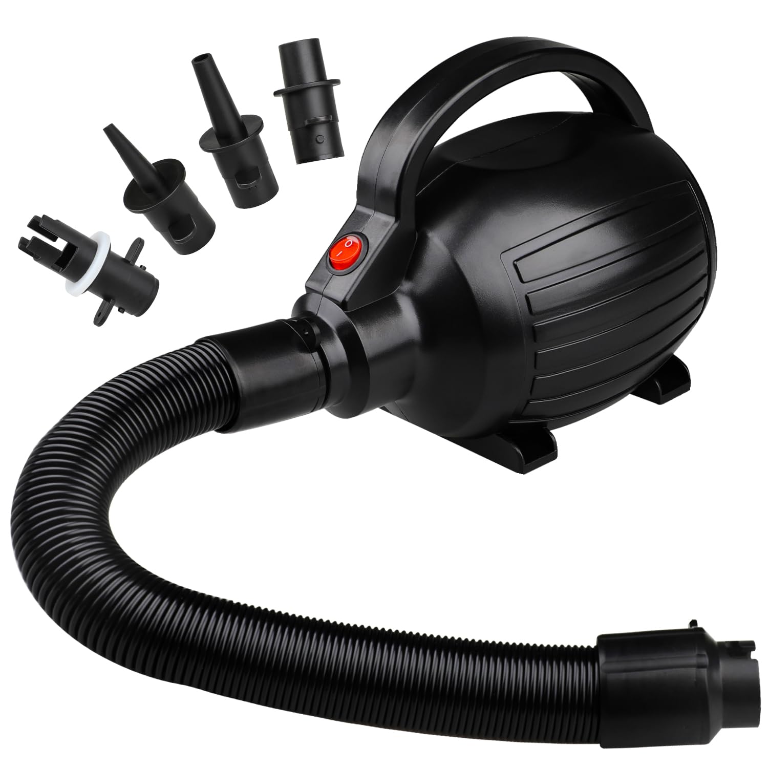 600W High-Power Electric Air Pump for Inflatable Boats, Air Mattresses & Water Sports Gear - 110-120V AC Quick Inflation Pump for Kayaks, Paddle Boards, Pool Floats, Gymnastics Mats - Portable Air Compressor for Camping, Beach Trips & Home Use