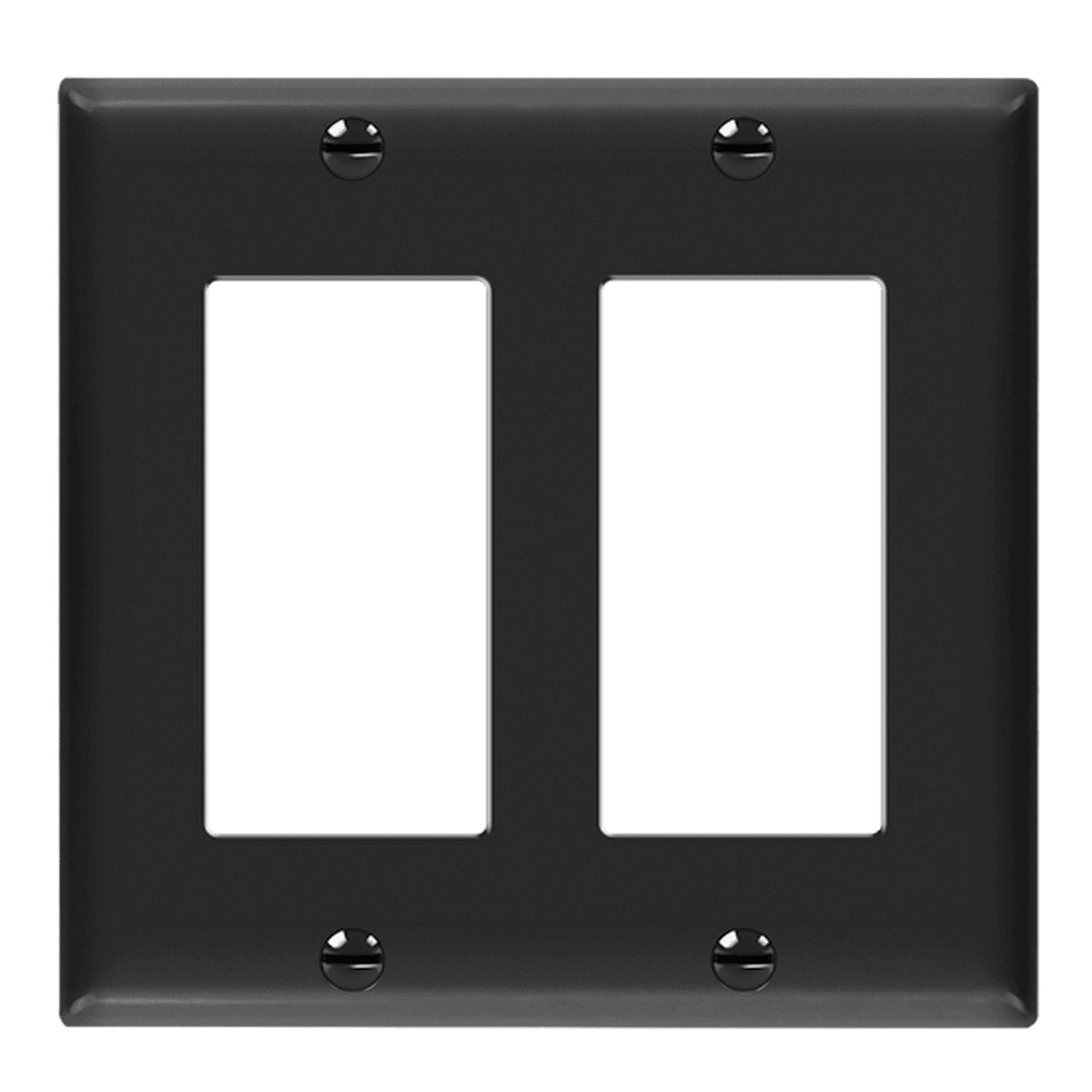 2 Gang Decorator Rocker Wall Plate - Black, Standard Size, Easy Installation for Light Switches & Outlets - Perfect for Home, Office & Commercial Spaces