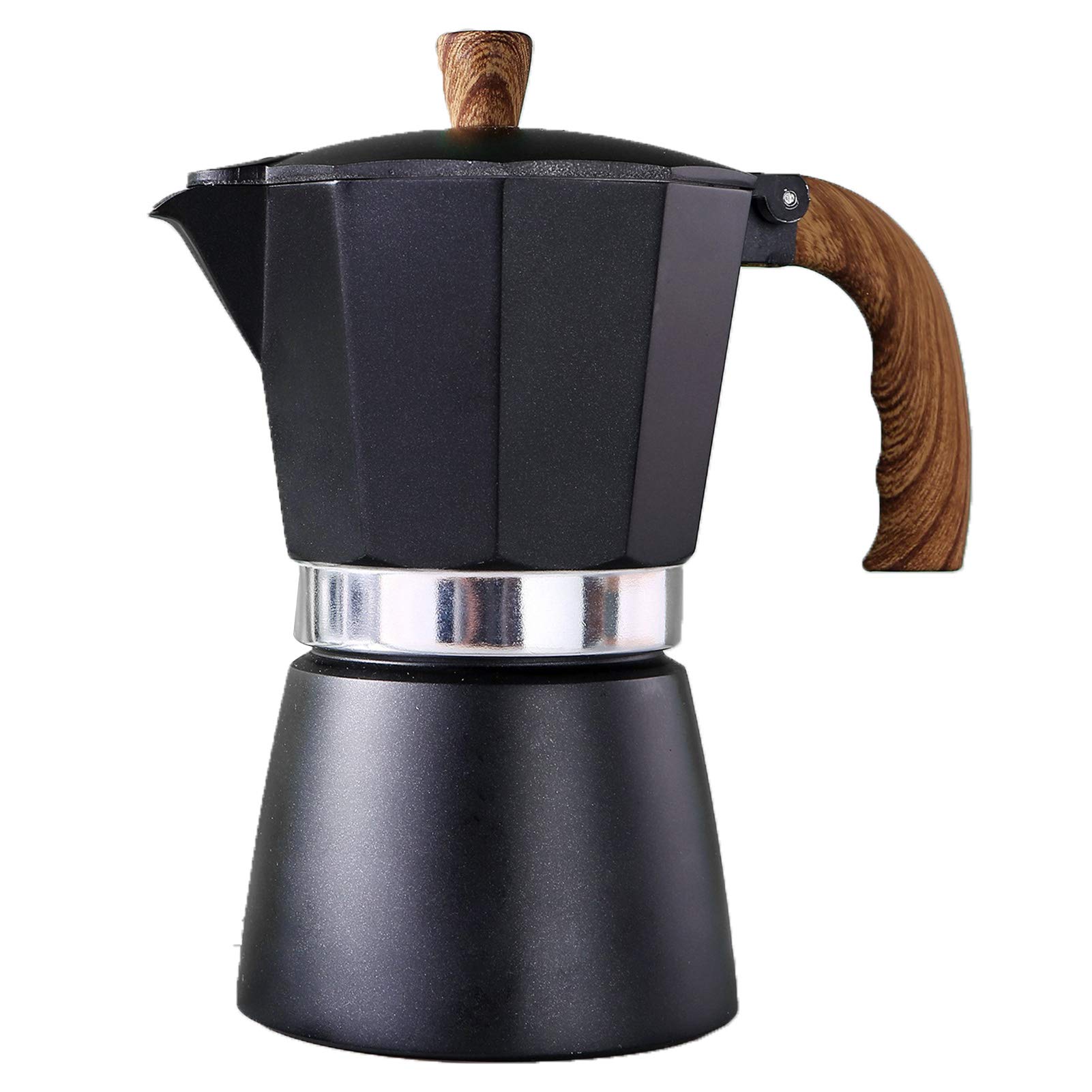 Stainless Steel Moka Pot - Stovetop Espresso Maker for Home & Travel