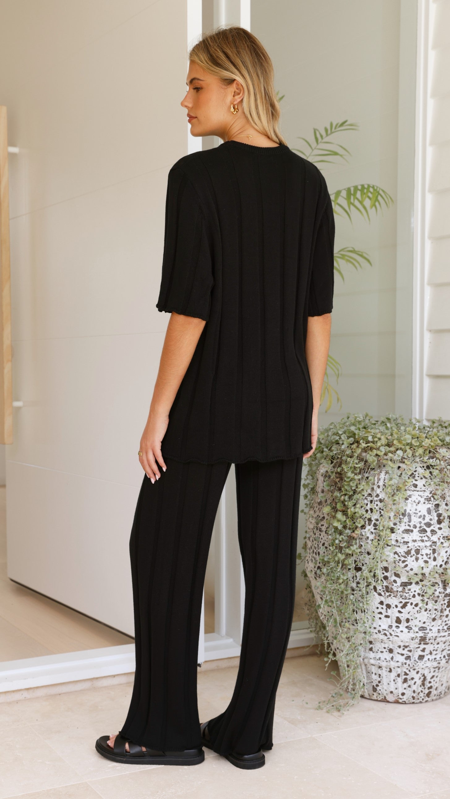 Bayu Knit Top for Women - Soft Comfortable Stretch Black Knit Shirt | Casual Wear, Layering, Office Outfits