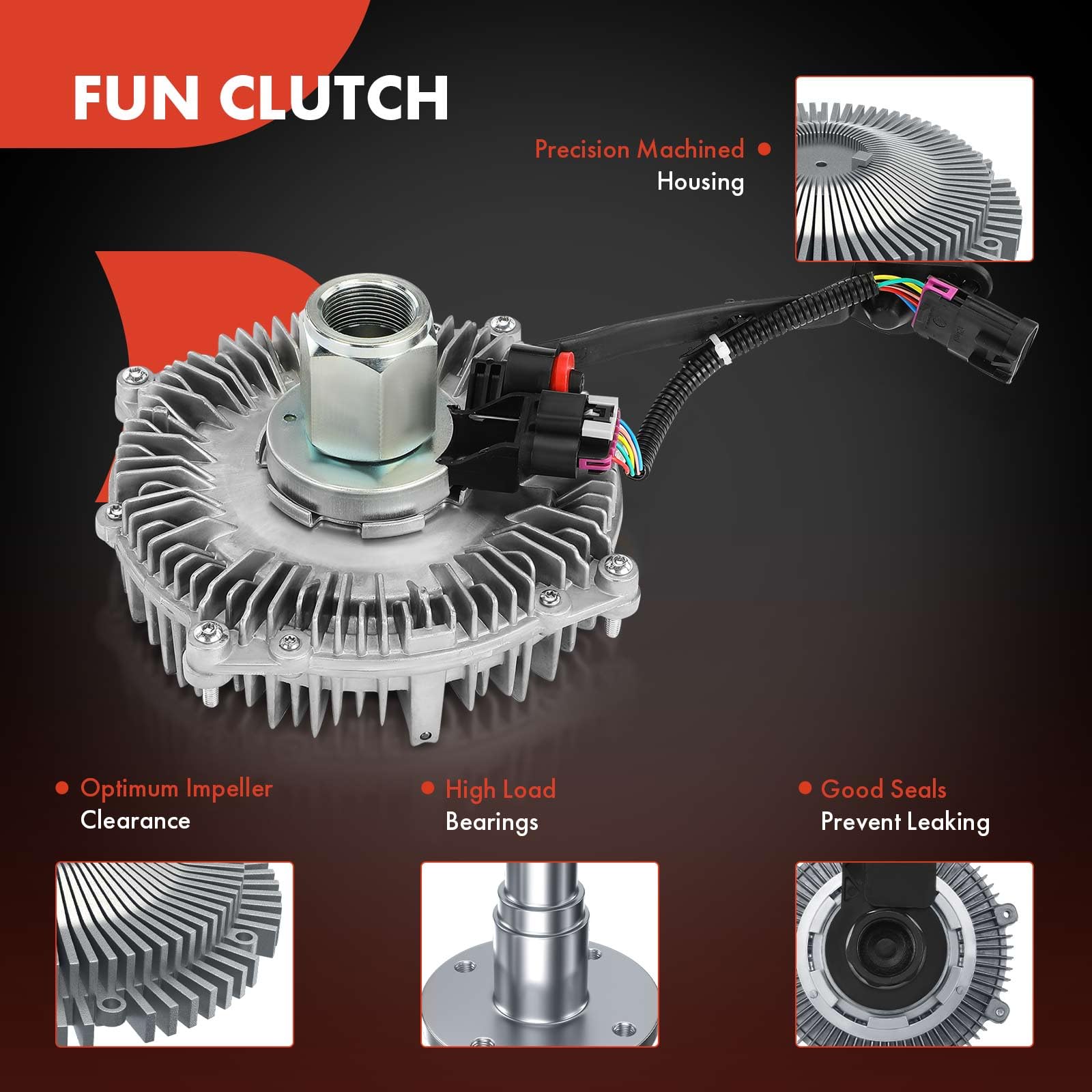Premium Electronic Radiator Cooling Fan Clutch for 2015-2016 Chevrolet Silverado 2500 HD/3500 HD & GMC Sierra 2500 HD/3500 HD, 6.6L V8, Replaces OEM# 23134137 - Heavy-Duty Cooling Solution for Towing & Off-Road Adventures