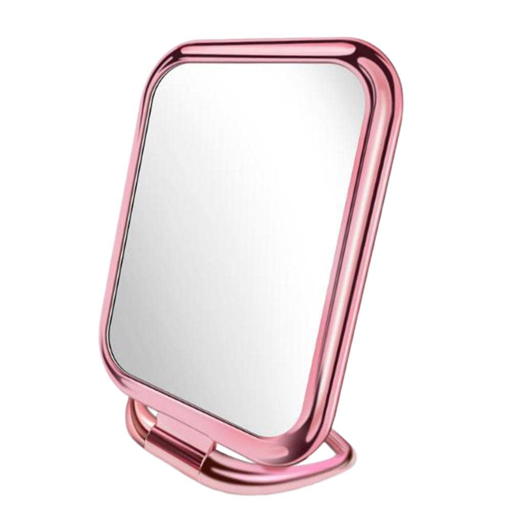 Trendy Retail® Portable Travel Foldable Tabletop Mirror - Pink Square Makeup Mirror for Vanity, Dressing, and On-the-Go Beauty (Ideal for Home, Travel & Salon Use)