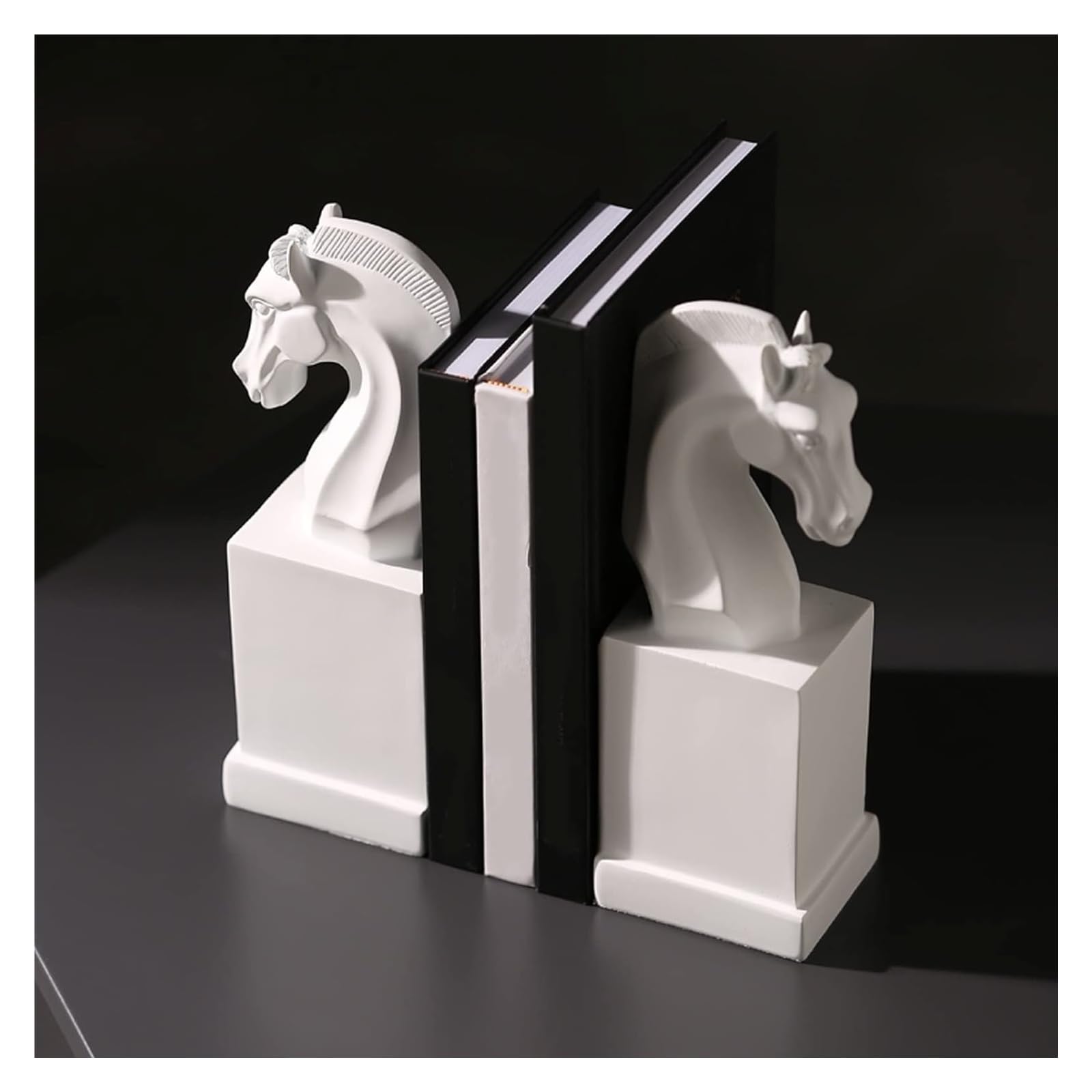 Stylish Resin Bookends for Shelves - Non-Skid Heavy Duty Book Supports, Office & Home Decor Book Stoppers - Perfect for Organizing Books, Cookbooks & Display Items