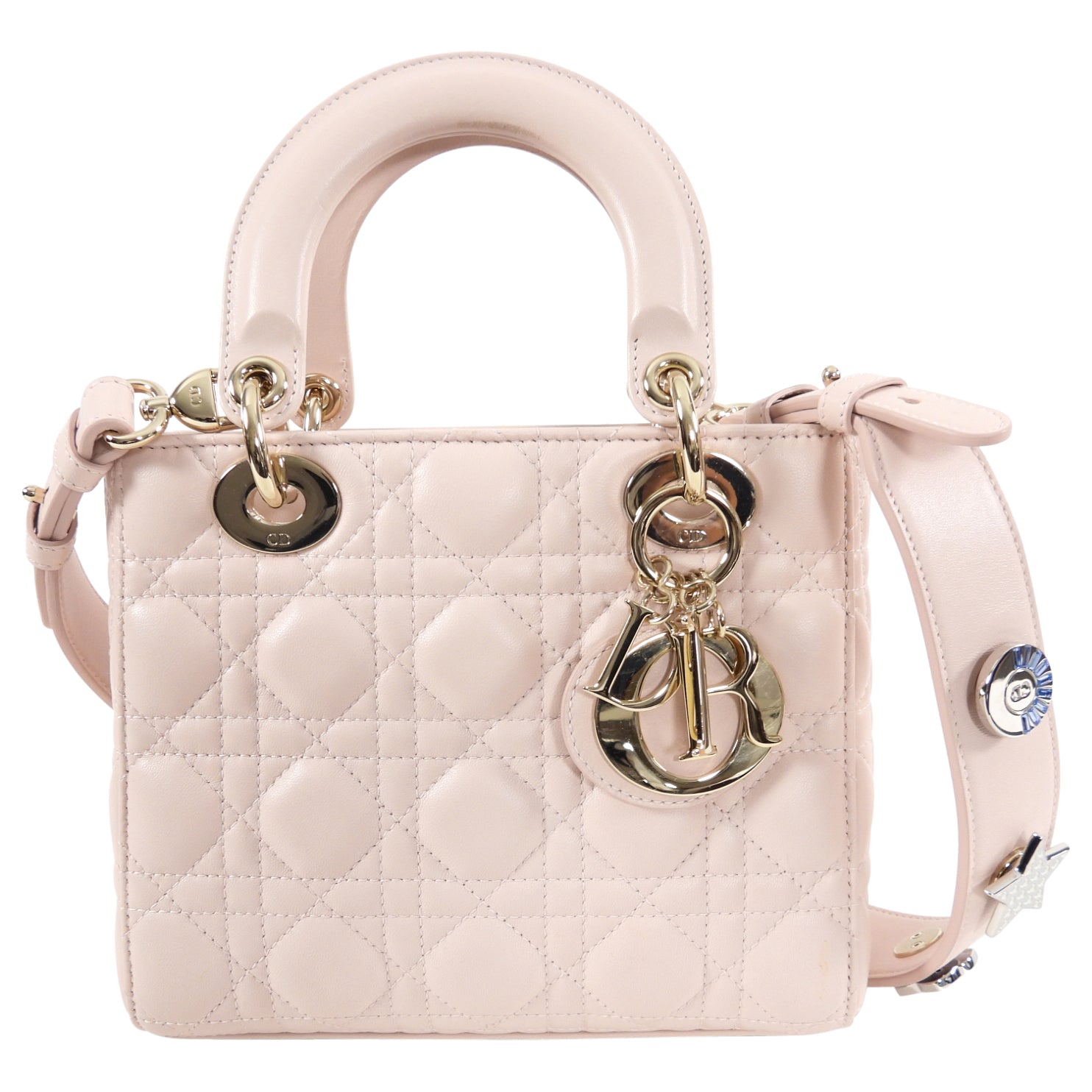 Dior Small Light Pink My Lady Dior Cannage Crossbody Bag - Luxury Designer Handbag for Women, Perfect for Parties, Weddings & Evening Events