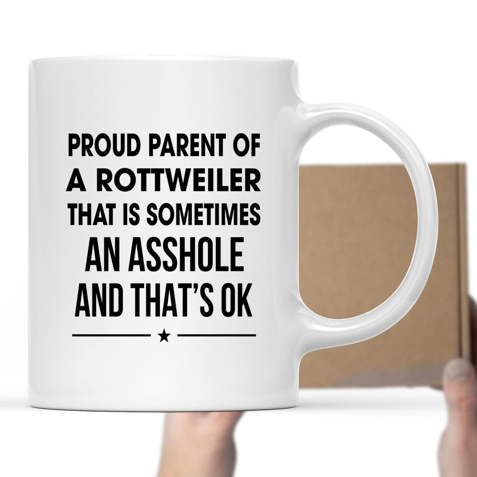 Rottweiler Coffee Mug - Best Gift for Rottweiler Lovers & Dog Moms - Cute Dog Themed Ceramic Cup for Coffee, Tea & Hot Drinks - Perfect for Home, Office & Gifts