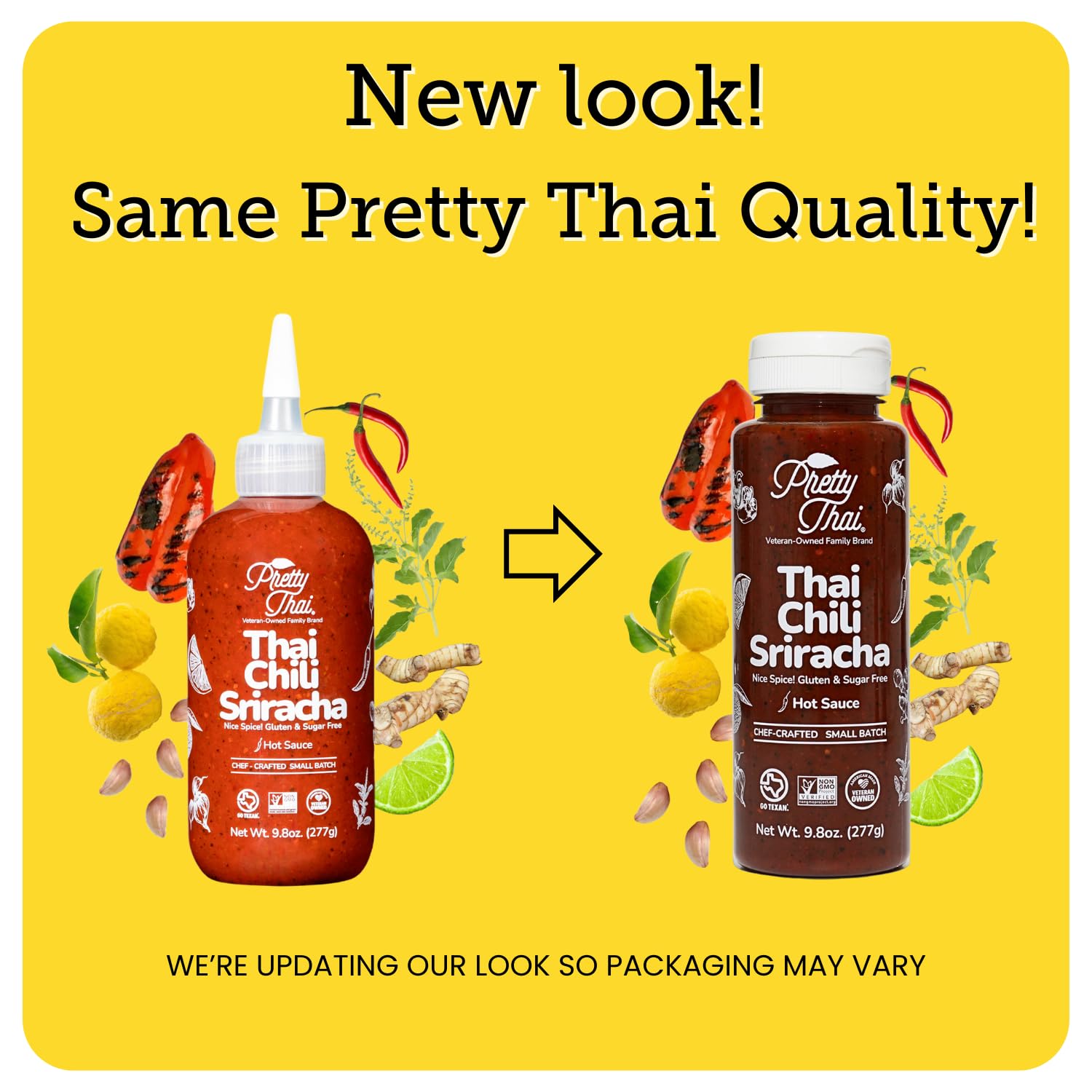 Premium Thai Chili Sriracha Hot Sauce - Authentic Asian Spicy Sauce for Stir Fry, Marinades & Dipping | Non-GMO, Gluten Free, Sugar Free, Vegan, All Natural Ingredients (9.8oz/277g) | Perfect for Asian Cuisine, BBQ, Burgers & Cooking at Home