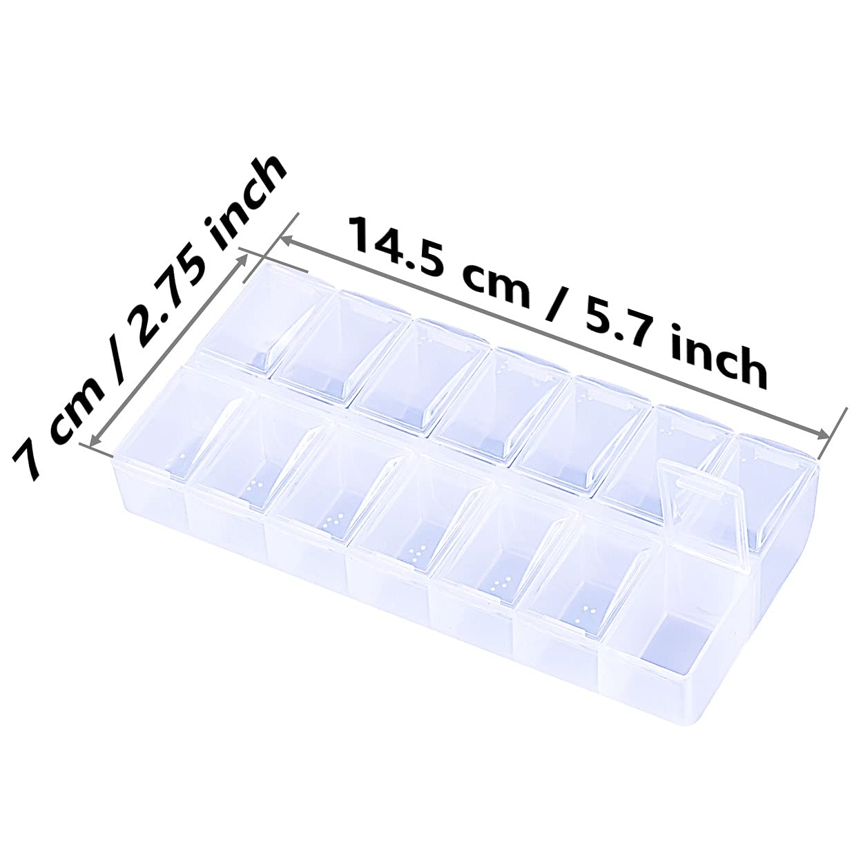 2 Pack Clear 7-Day AM/PM Pill Organizer - Weekly Medication Box for Pills, Vitamins & Supplements - Small Daily Pill Case for Travel, Home & Office Use